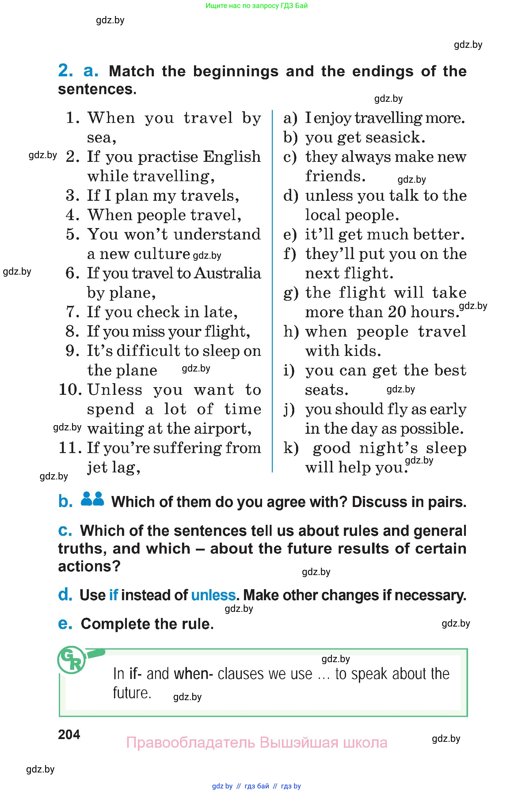 Английский язык (english), 7 класс Учебник (Student's book), авторы: Юхнель Наталья Валентиновна, Демченко Наталья Валентиновна, Наумова Елена Георгиевна, Романчук Вероника Романовна, издательство Вышэйшая школа, Минск, 2023, страница 204