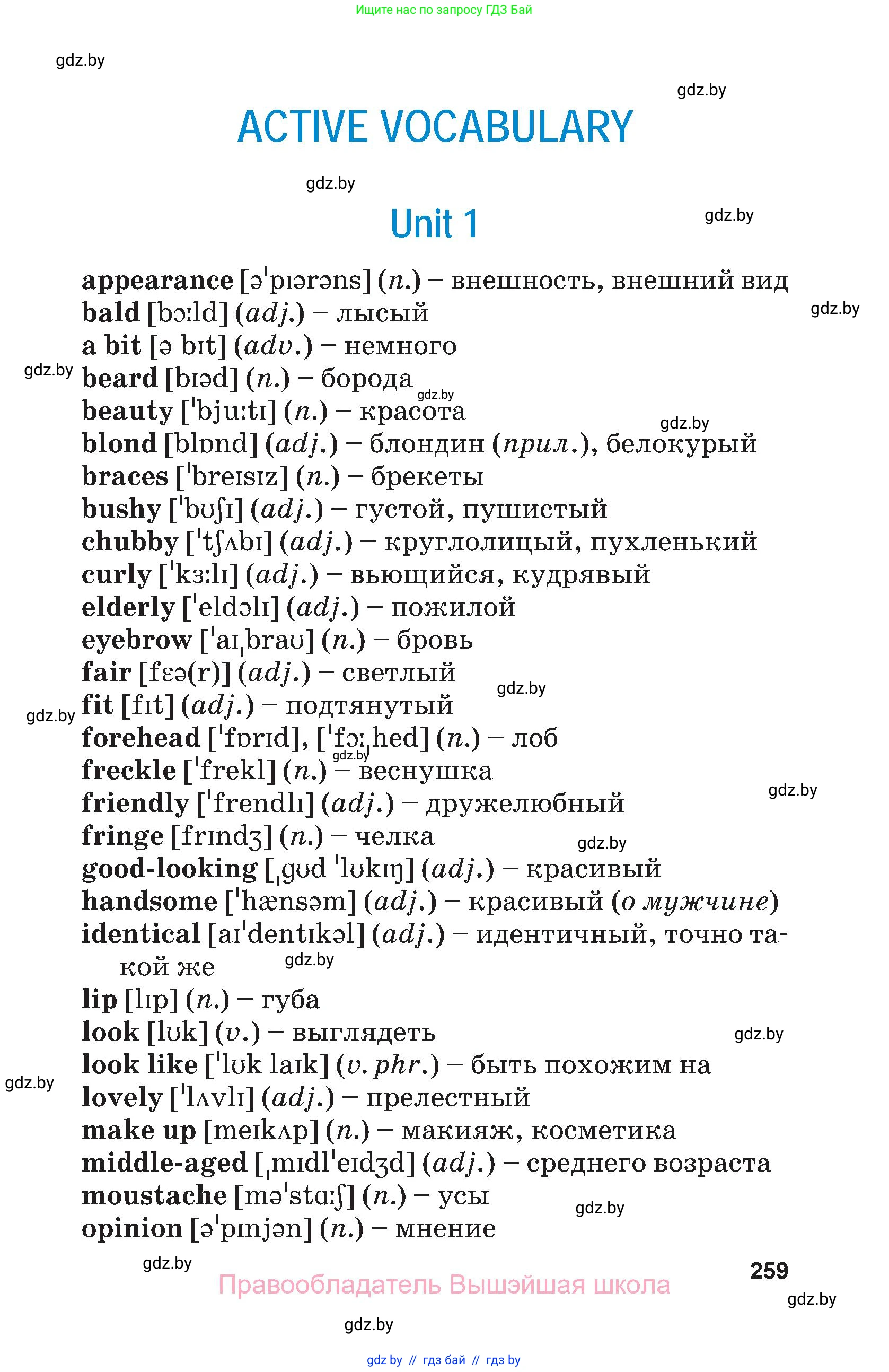 Английский язык (english), 7 класс Учебник (Student's book), авторы: Юхнель Наталья Валентиновна, Демченко Наталья Валентиновна, Наумова Елена Георгиевна, Романчук Вероника Романовна, издательство Вышэйшая школа, Минск, 2023, страница 259
