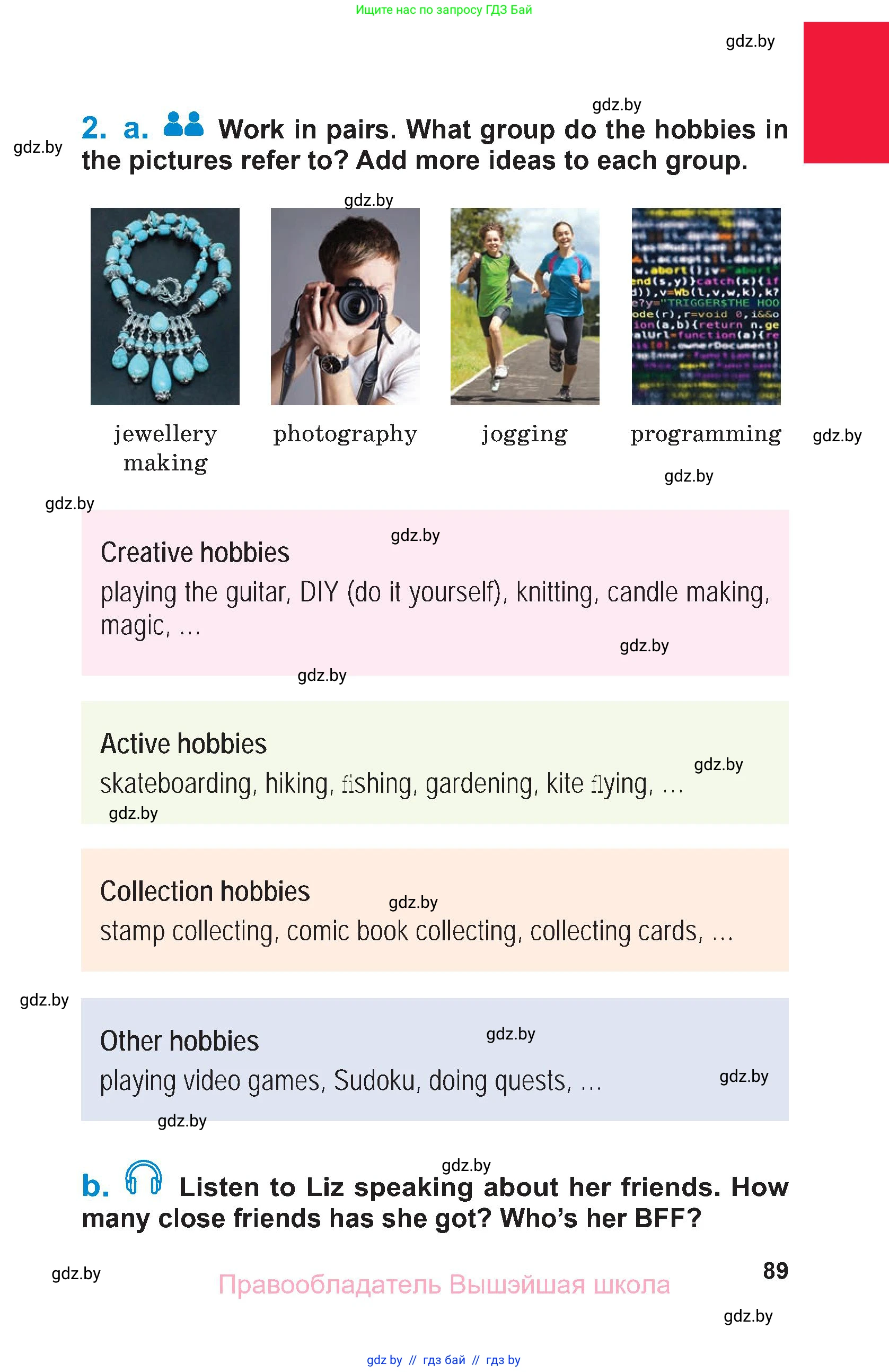 Английский язык (english), 7 класс Учебник (Student's book), авторы: Юхнель Наталья Валентиновна, Демченко Наталья Валентиновна, Наумова Елена Георгиевна, Романчук Вероника Романовна, издательство Вышэйшая школа, Минск, 2023, страница 89
