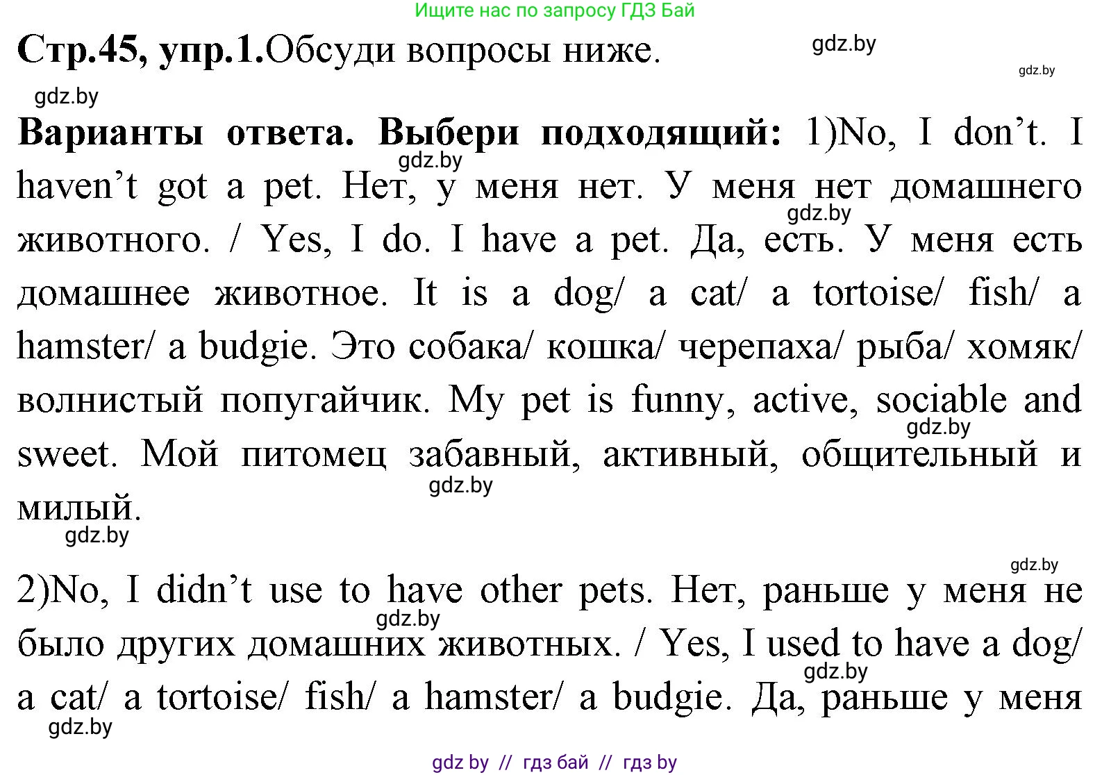 Английский язык (english), 7 класс Учебник (Student's book), авторы: Юхнель Наталья Валентиновна, Демченко Наталья Валентиновна, Наумова Елена Георгиевна, Романчук Вероника Романовна, издательство Вышэйшая школа, Минск, 2023, страница 45, номер 1, Решение