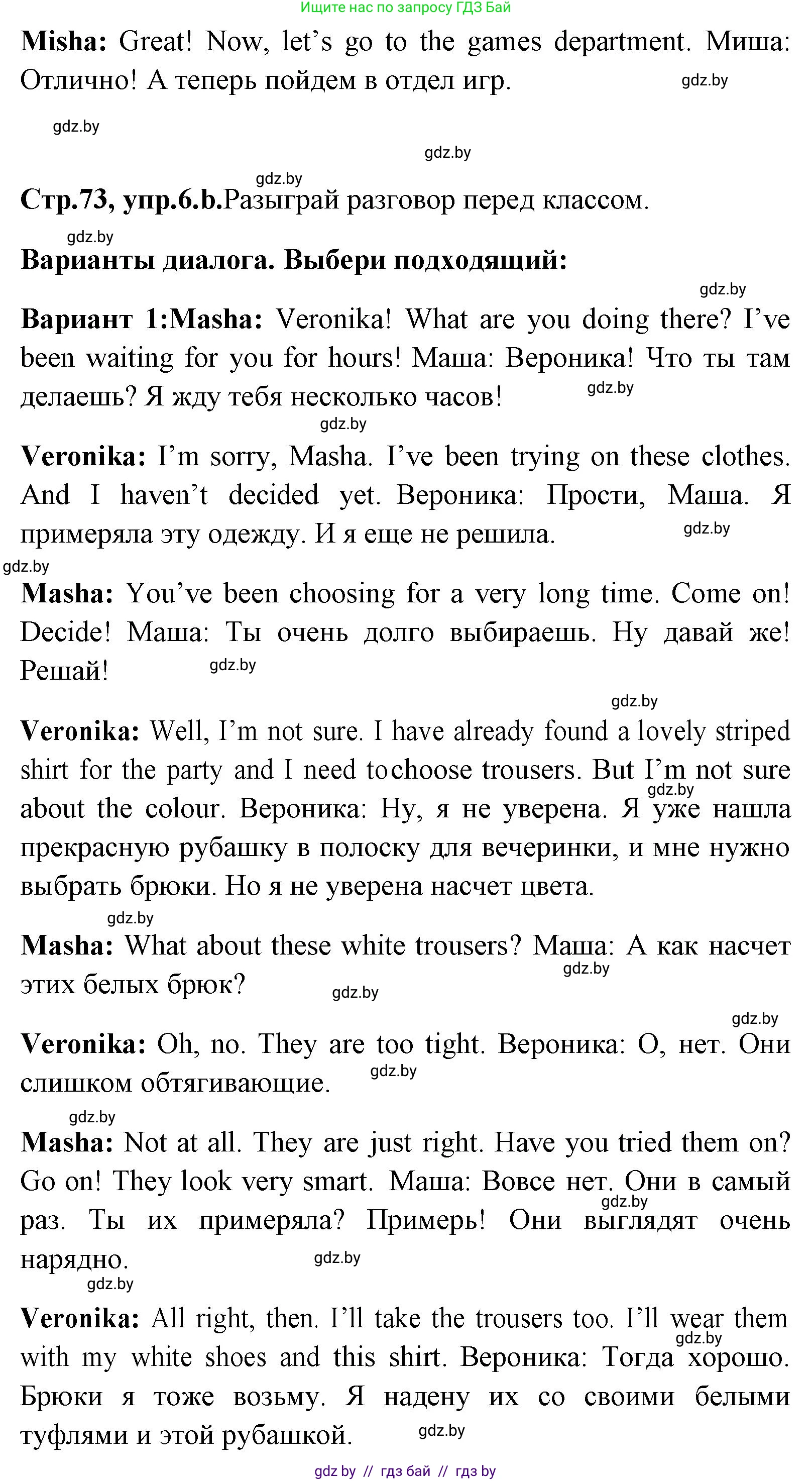 Английский язык (english), 7 класс Учебник (Student's book), авторы: Юхнель Наталья Валентиновна, Демченко Наталья Валентиновна, Наумова Елена Георгиевна, Романчук Вероника Романовна, издательство Вышэйшая школа, Минск, 2023, страница 73, номер 6, Решение (продолжение 3)