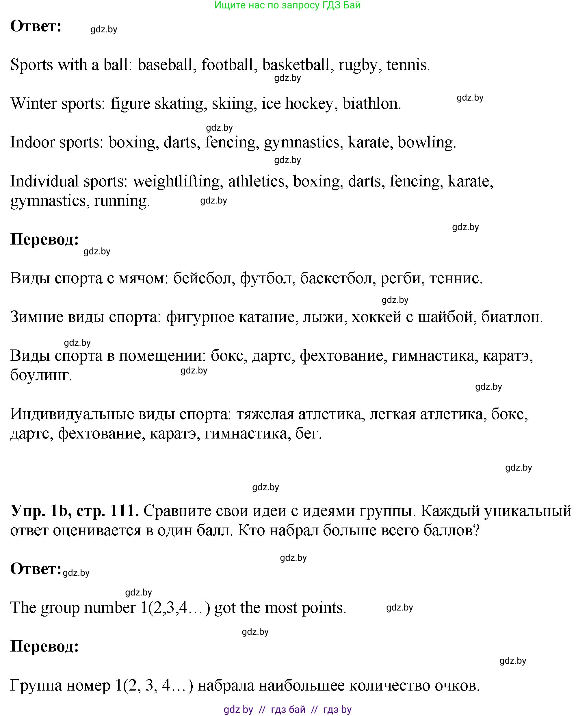 Английский язык (english), 7 класс Учебник (Student's book), авторы: Юхнель Наталья Валентиновна, Демченко Наталья Валентиновна, Наумова Елена Георгиевна, Романчук Вероника Романовна, издательство Вышэйшая школа, Минск, 2023, страница 111, номер 1, Решение (продолжение 2)