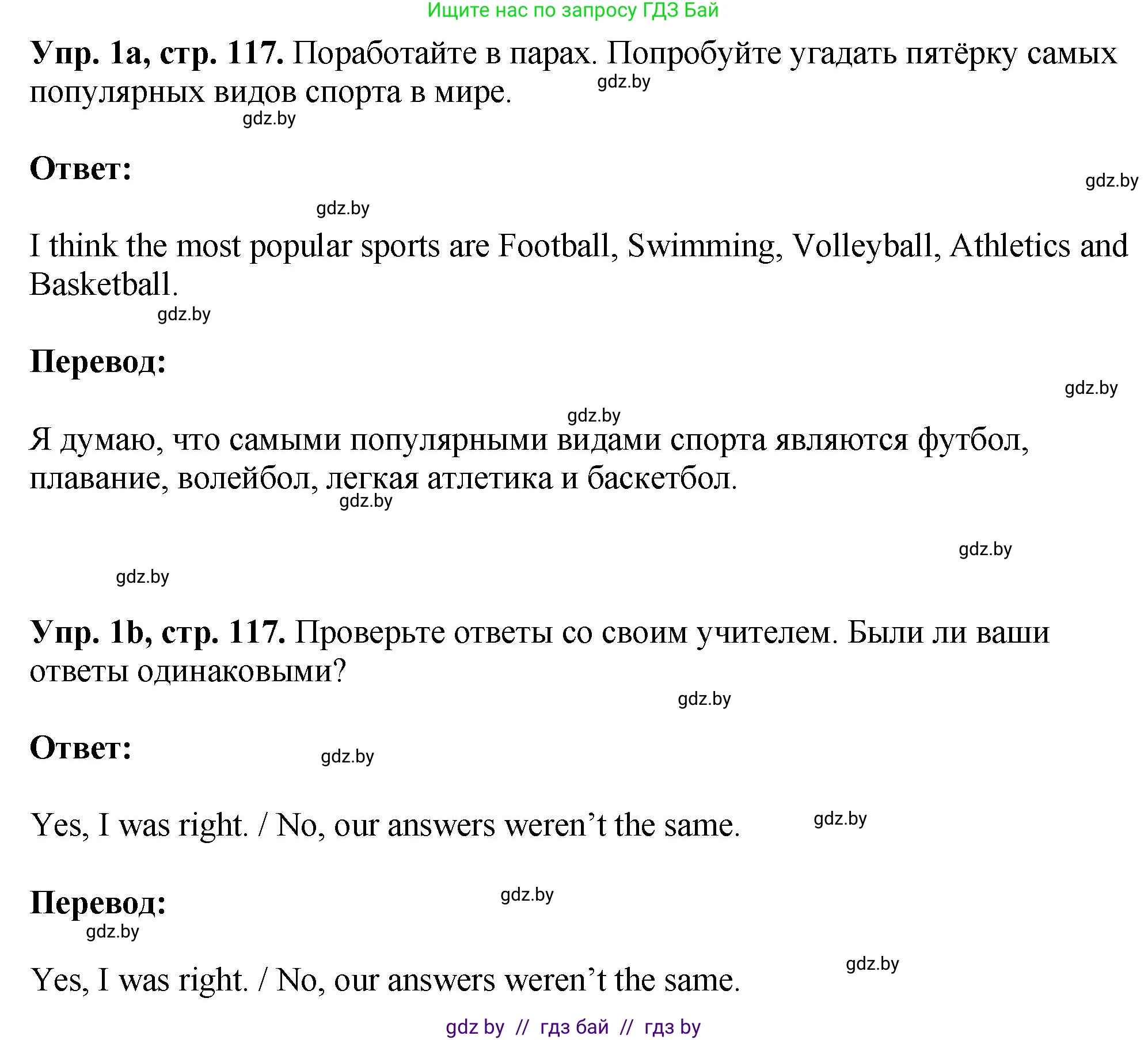 Английский язык (english), 7 класс Учебник (Student's book), авторы: Юхнель Наталья Валентиновна, Демченко Наталья Валентиновна, Наумова Елена Георгиевна, Романчук Вероника Романовна, издательство Вышэйшая школа, Минск, 2023, страница 117, номер 1, Решение