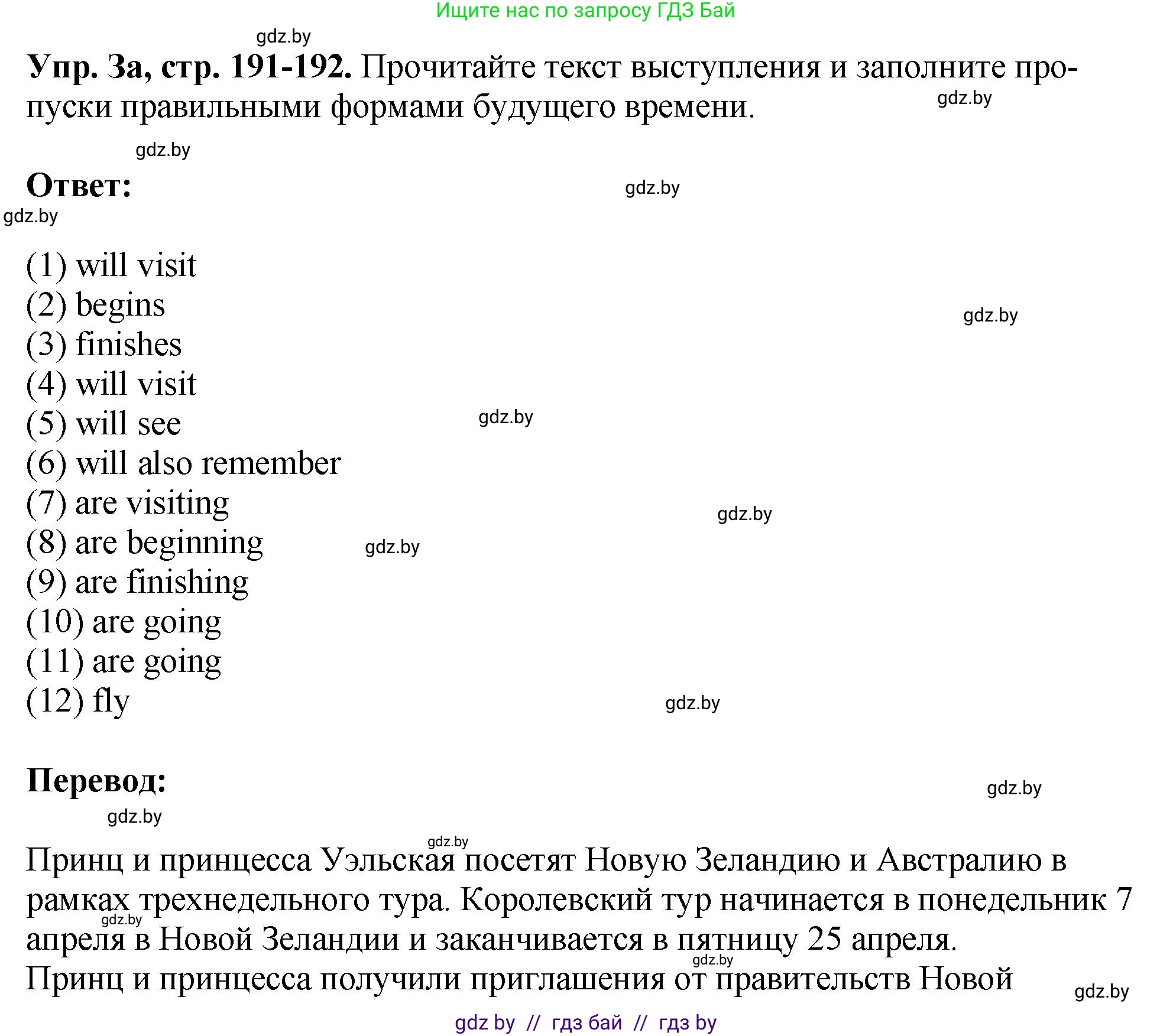 Английский язык (english), 7 класс Учебник (Student's book), авторы: Юхнель Наталья Валентиновна, Демченко Наталья Валентиновна, Наумова Елена Георгиевна, Романчук Вероника Романовна, издательство Вышэйшая школа, Минск, 2023, страница 191, номер 3, Решение