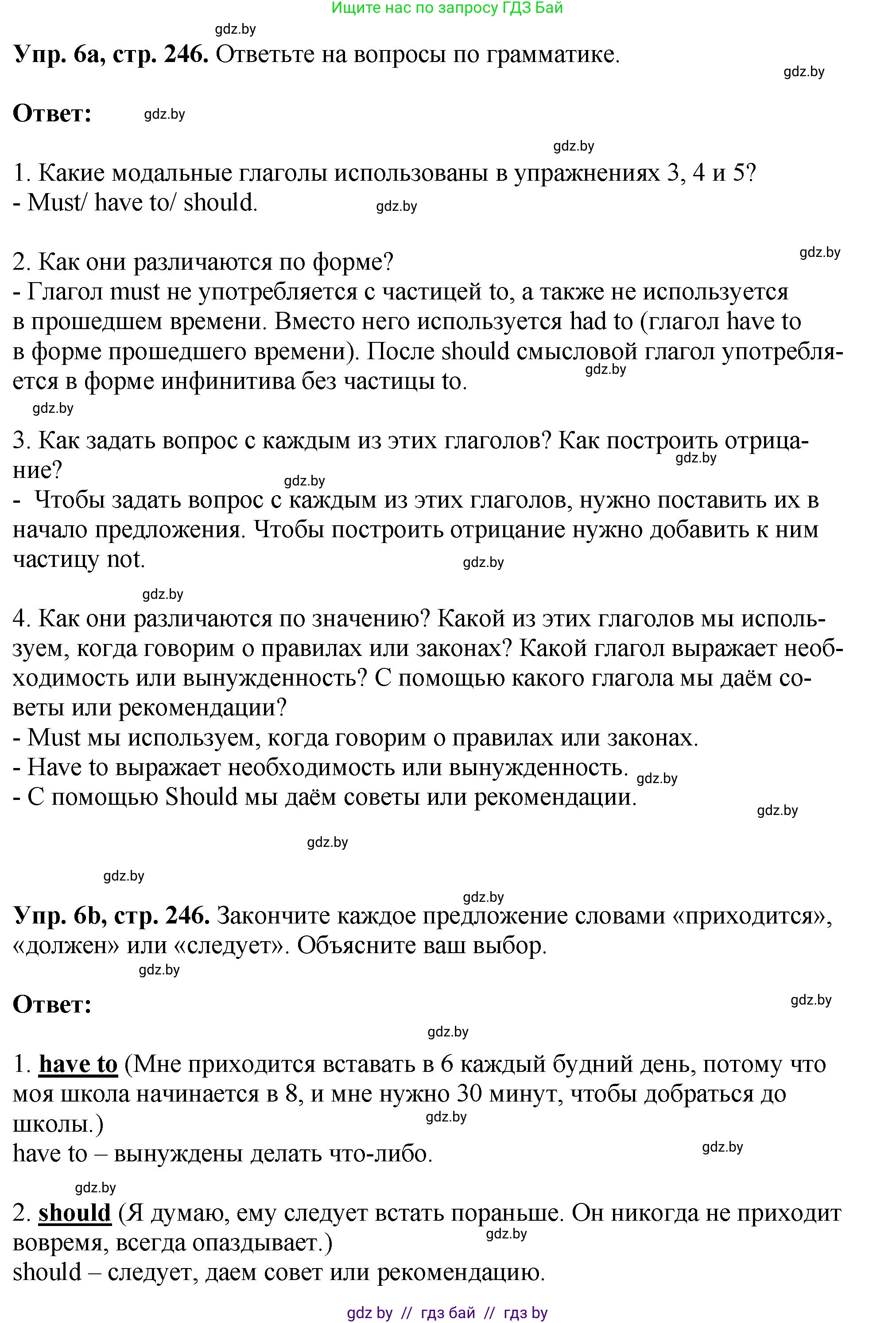 Английский язык (english), 7 класс Учебник (Student's book), авторы: Юхнель Наталья Валентиновна, Демченко Наталья Валентиновна, Наумова Елена Георгиевна, Романчук Вероника Романовна, издательство Вышэйшая школа, Минск, 2023, страница 246, номер 6, Решение