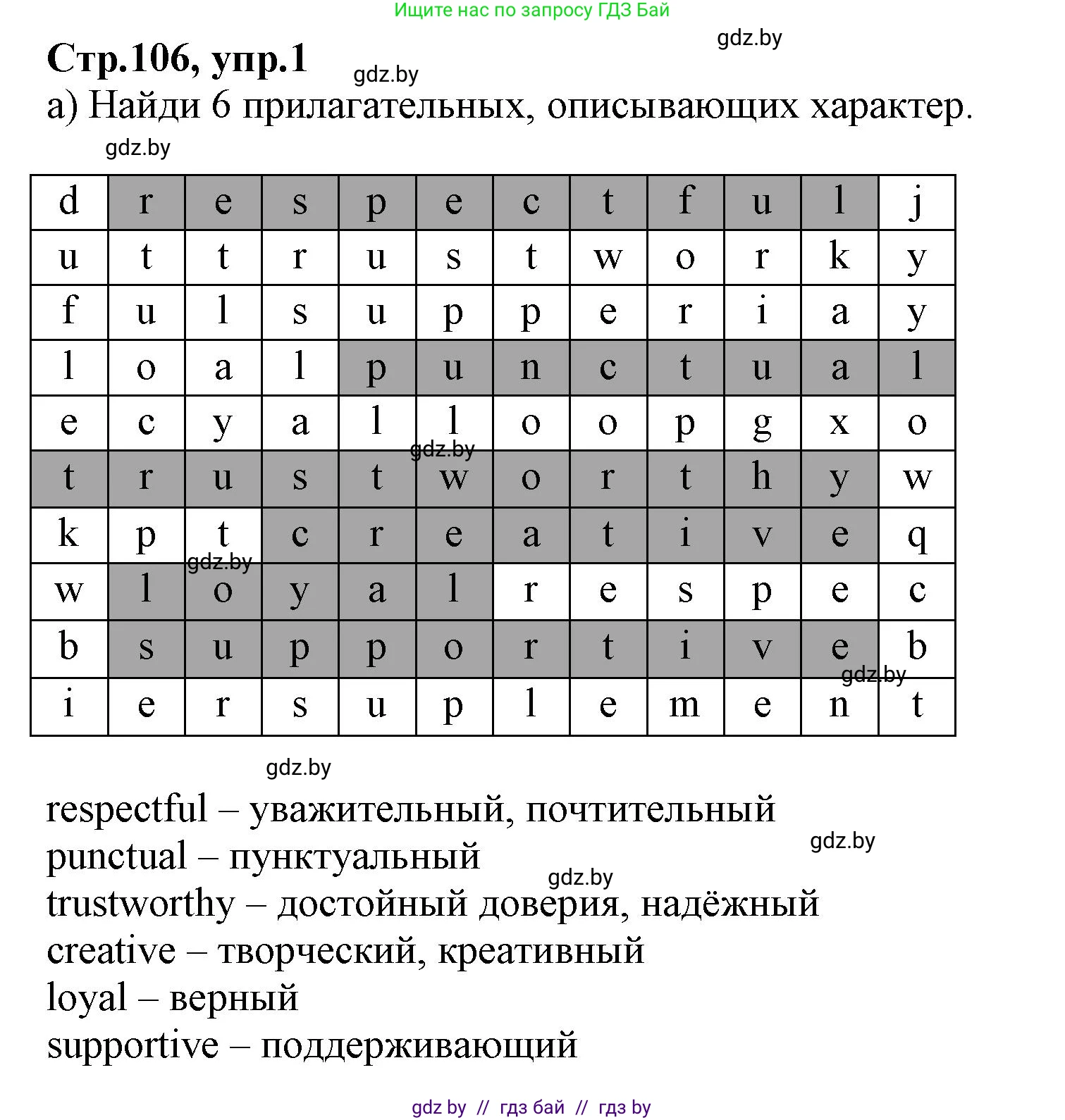 Английский язык (english), 7 класс Рабочая тетрадь (workbook), авторы: Демченко Наталья Валентиновна, Севрюкова Татьяна Юрьевна, Наумова Елена Георгиевна, Юхнель Наталья Валентиновна, Манешина А В, Маслёнченко Н А, Рыбалко О Н, издательство Аверсэв, Минск, 2021, голубого цвета, Часть ( Part) 1, страница 106, номер 1, Решение