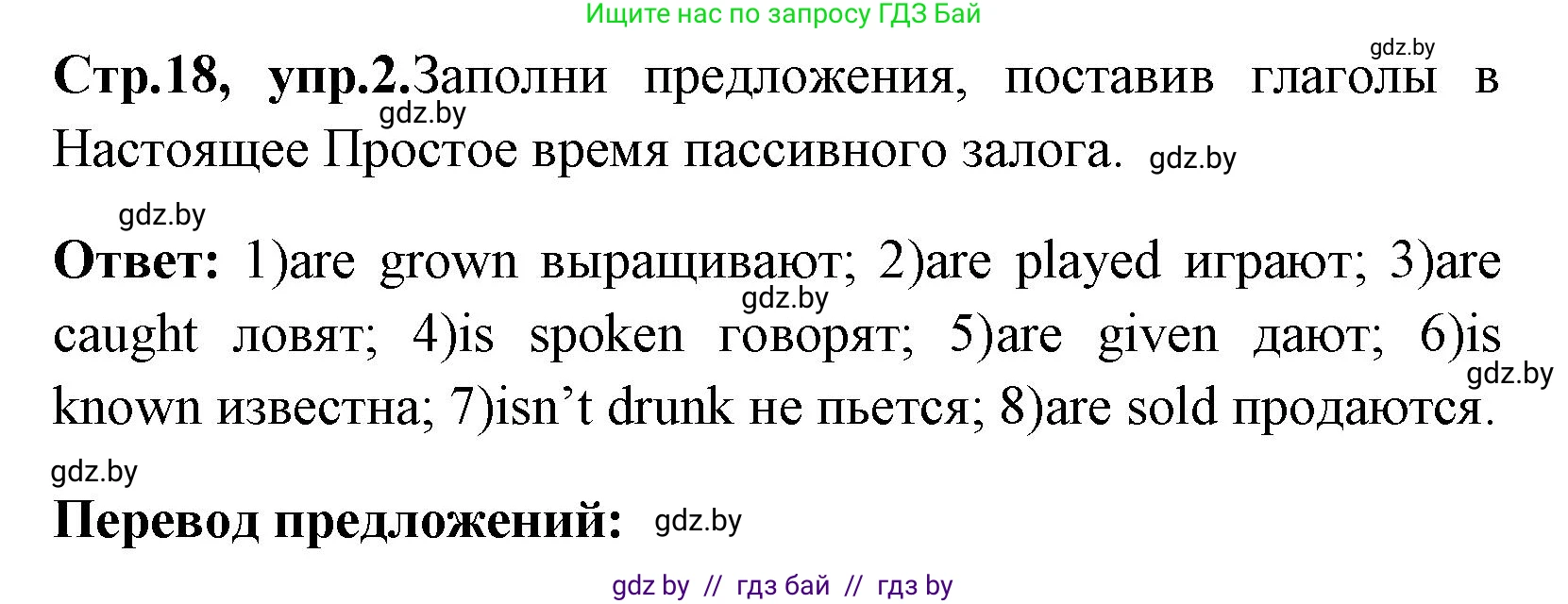 Английский язык (english), 7 класс практикум (activity book ), авторы: Юхнель Наталья Валентиновна, Наумова Елена Георгиевна, Демченко Наталья Валентиновна, Романчук Вероника Романовна, Гуськов А Л, Волков Андрей Валерьевич, издательство Аверсэв, Минск, 2023, Часть ( Part) 2, страница 18, номер 2, Решение