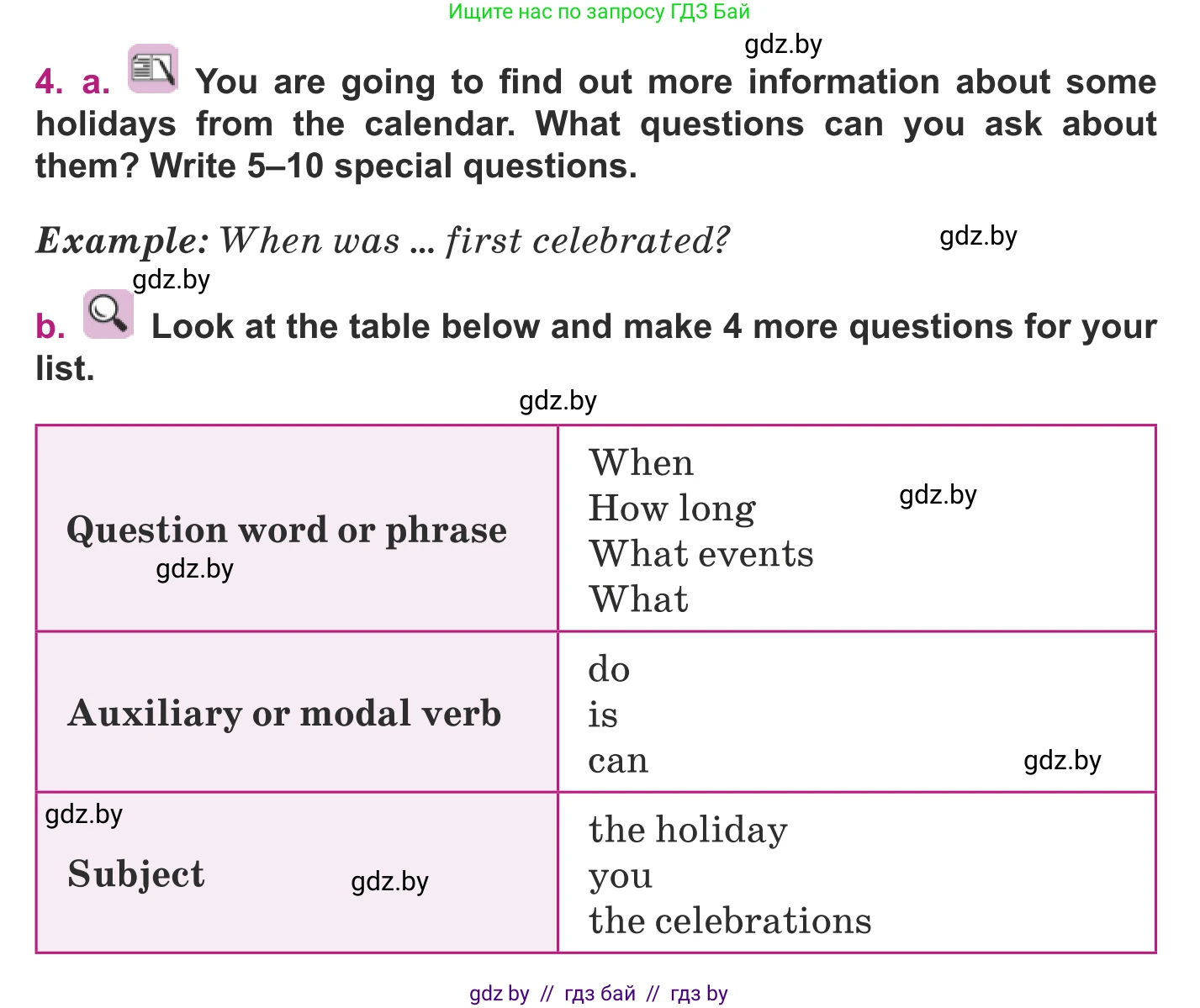 Английский язык (english), 8 класс Учебник, авторы: Демченко Наталья Валентиновна, Севрюкова Татьяна Юрьевна, Наумова Елена Георгиевна, Рыбалко О Н, Манешина А В, Маслёнченко Н А, Бушуева Эдите Владиславовна, издательство Вышэйшая школа, Минск, 2020, розового цвета, Часть ( Part) 1, страница 137, номер 4, Условие