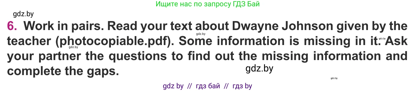 Английский язык (english), 8 класс Учебник, авторы: Демченко Наталья Валентиновна, Севрюкова Татьяна Юрьевна, Наумова Елена Георгиевна, Рыбалко О Н, Манешина А В, Маслёнченко Н А, Бушуева Эдите Владиславовна, издательство Вышэйшая школа, Минск, 2020, розового цвета, Часть ( Part) 2, страница 166, номер 6, Условие