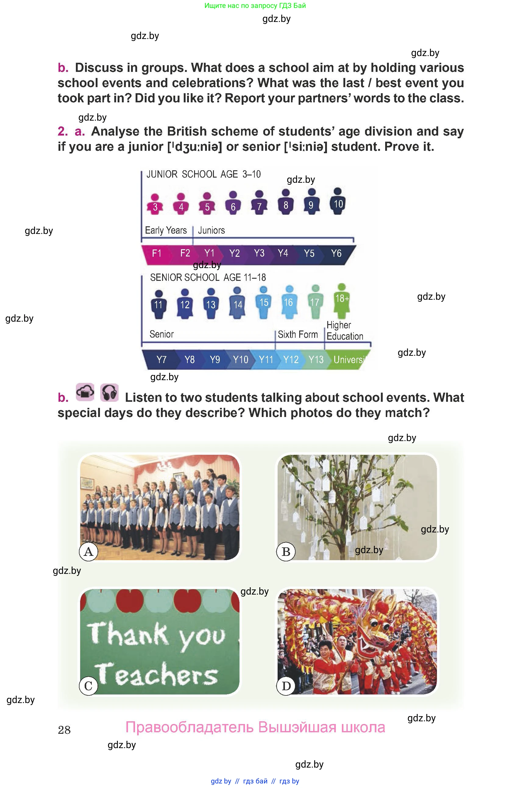 Английский язык (english), 8 класс Учебник, авторы: Демченко Наталья Валентиновна, Севрюкова Татьяна Юрьевна, Наумова Елена Георгиевна, Рыбалко О Н, Манешина А В, Маслёнченко Н А, Бушуева Эдите Владиславовна, издательство Вышэйшая школа, Минск, 2020, розового цвета, Часть ( Part) 1, страница 28