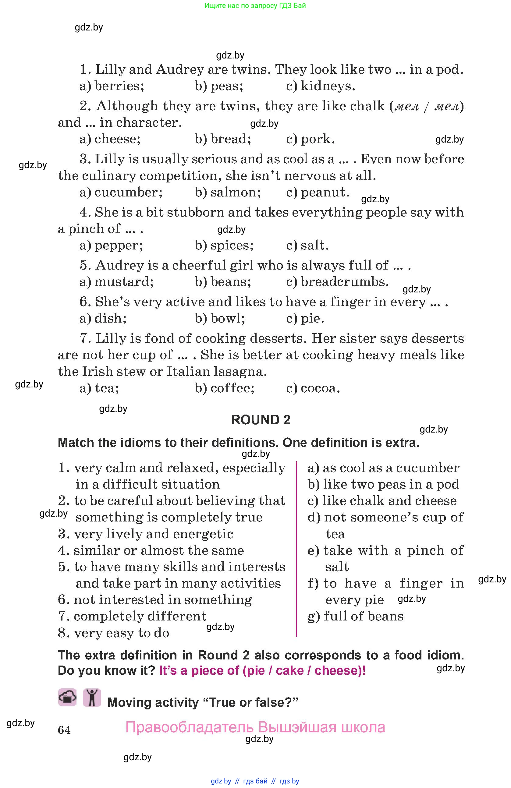 Английский язык (english), 8 класс Учебник, авторы: Демченко Наталья Валентиновна, Севрюкова Татьяна Юрьевна, Наумова Елена Георгиевна, Рыбалко О Н, Манешина А В, Маслёнченко Н А, Бушуева Эдите Владиславовна, издательство Вышэйшая школа, Минск, 2020, розового цвета, Часть ( Part) 2, страница 64