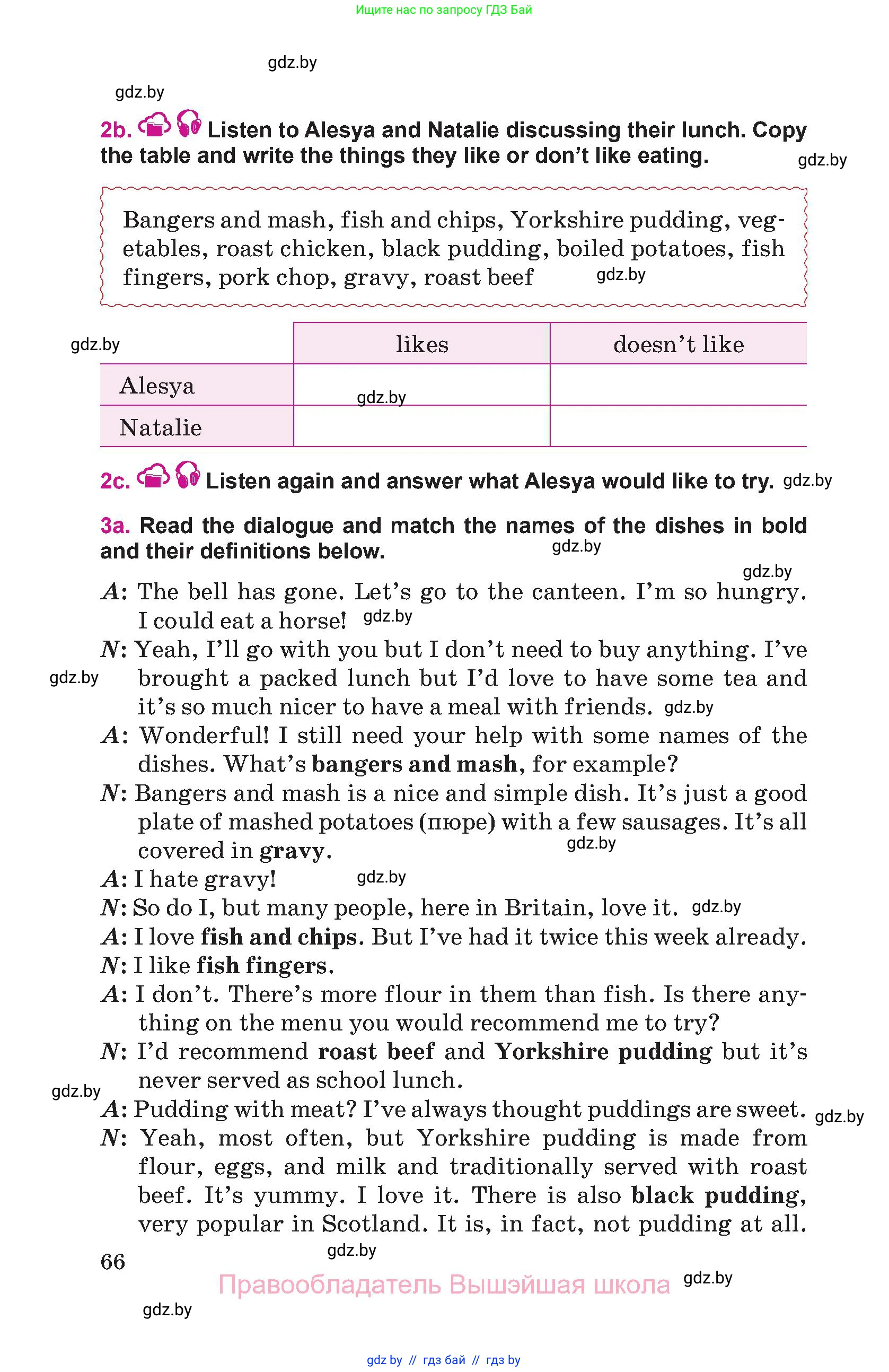 Английский язык (english), 8 класс Учебник, авторы: Лапицкая Людмила Михайловна (Lapitskaya Ludmila), Демченко Наталья Валентиновна, Калишевич Алла Ивановна, Юхнель Наталья Валентиновна, Волков Андрей Валерьевич, Севрюкова Татьяна Юрьевна, издательство Вышэйшая школа, Минск, 2021, бирюзового цвета, страница 66