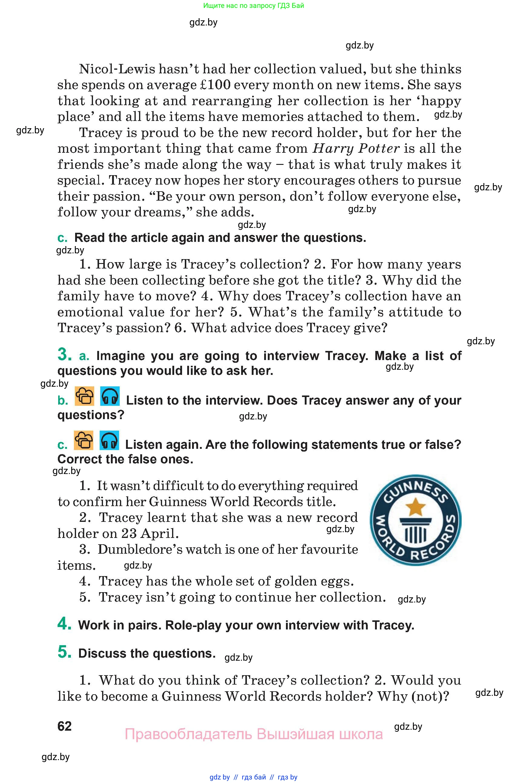 Английский язык (english), 9 класс Учебник (Student's book), авторы: Демченко Наталья Валентиновна, Юхнель Наталья Валентиновна, Романчук Вероника Романовна, Малиновская Елена Александровна, Севрюкова Татьяна Юрьевна, издательство Вышэйшая школа, Минск, 2022, белого цвета, Часть ( Part) 1, страница 62