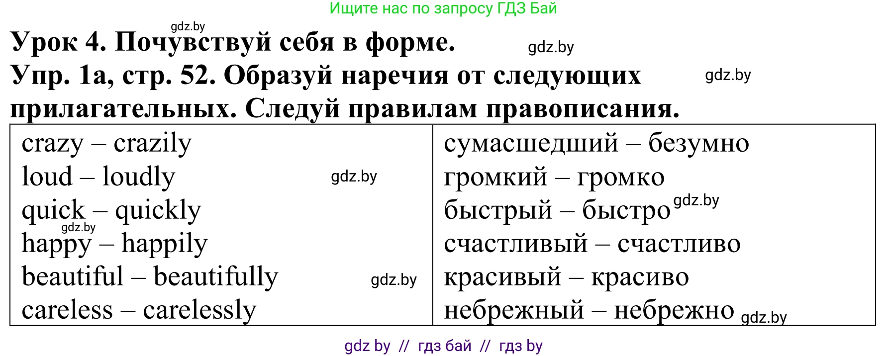 Английский язык (english), 9 класс Рабочая тетрадь (workbook), авторы: Лапицкая Людмила Михайловна (Lapitskaya Ludmila), Демченко Наталья Валентиновна, Волков Андрей Валерьевич, Калишевич Алла Ивановна, Севрюкова Татьяна Юрьевна, Юхнель Наталья Валентиновна, издательство Аверсэв, Минск, 2019, голубого цвета, Часть ( Part) 1, страница 52, номер 1a, Решение