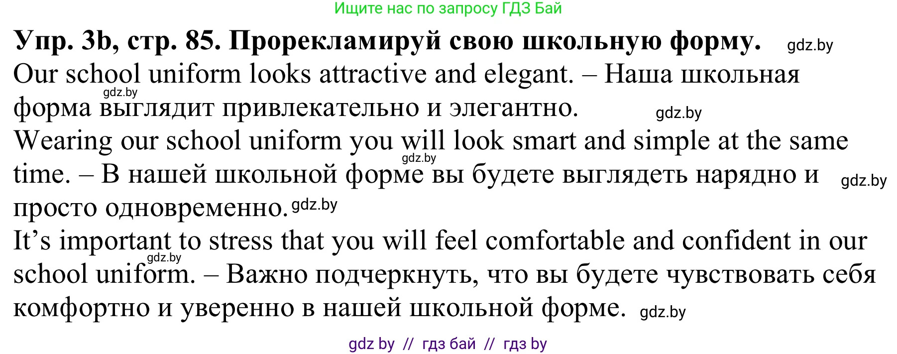 Английский язык (english), 9 класс Рабочая тетрадь (workbook), авторы: Лапицкая Людмила Михайловна (Lapitskaya Ludmila), Демченко Наталья Валентиновна, Волков Андрей Валерьевич, Калишевич Алла Ивановна, Севрюкова Татьяна Юрьевна, Юхнель Наталья Валентиновна, издательство Аверсэв, Минск, 2019, голубого цвета, Часть ( Part) 1, страница 85, номер 3b, Решение