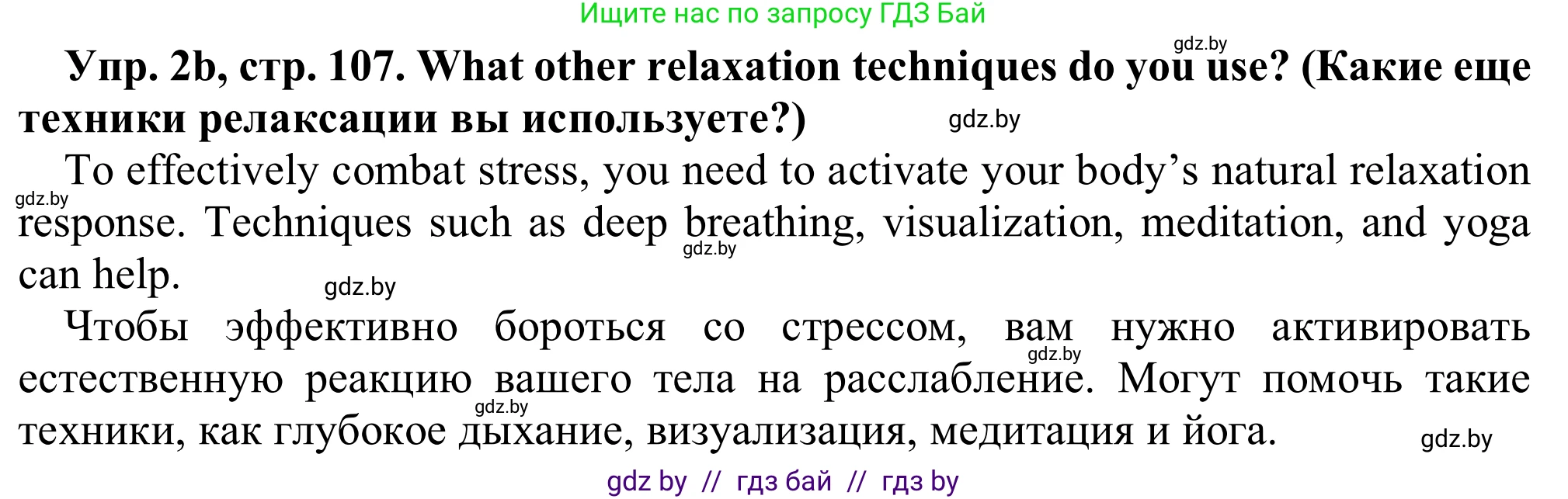 Английский язык (english), 9 класс Рабочая тетрадь (workbook), авторы: Лапицкая Людмила Михайловна (Lapitskaya Ludmila), Демченко Наталья Валентиновна, Волков Андрей Валерьевич, Калишевич Алла Ивановна, Севрюкова Татьяна Юрьевна, Юхнель Наталья Валентиновна, издательство Аверсэв, Минск, 2019, голубого цвета, Часть ( Part) 2, страница 107, номер 2b, Решение