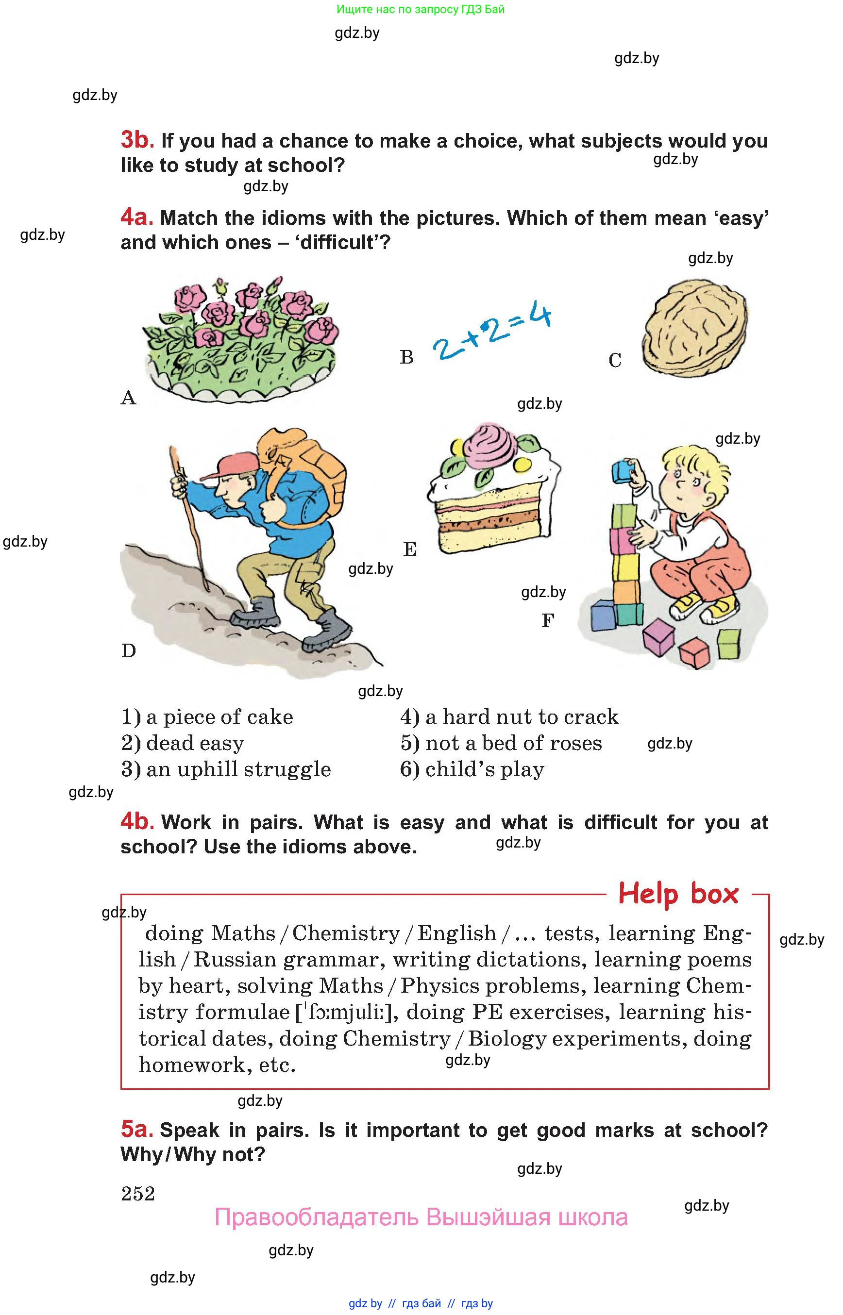 Английский язык (english), 9 класс Учебник (Student's book), авторы: Лапицкая Людмила Михайловна (Lapitskaya Ludmila), Демченко Наталья Валентиновна, Волков Андрей Валерьевич, Калишевич Алла Ивановна, Севрюкова Татьяна Юрьевна, Юхнель Наталья Валентиновна, издательство Вышэйшая школа, Минск, 2018, страница 252