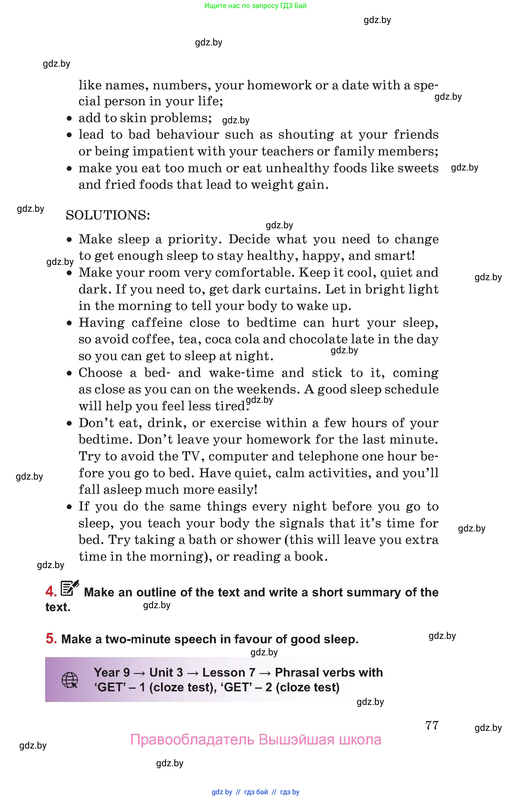 Английский язык (english), 9 класс Учебник (Student's book), авторы: Лапицкая Людмила Михайловна (Lapitskaya Ludmila), Демченко Наталья Валентиновна, Волков Андрей Валерьевич, Калишевич Алла Ивановна, Севрюкова Татьяна Юрьевна, Юхнель Наталья Валентиновна, издательство Вышэйшая школа, Минск, 2018, страница 77