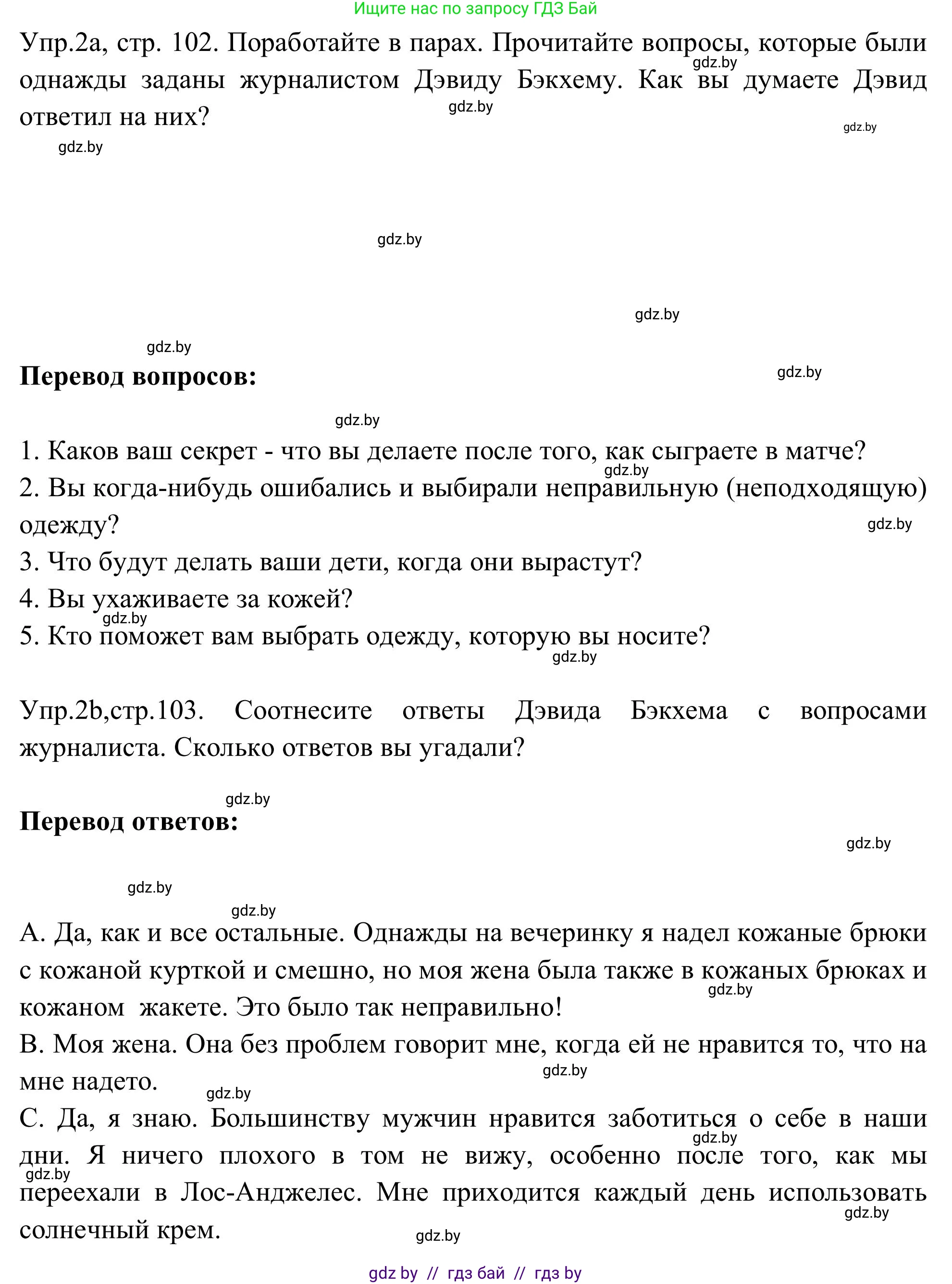 Английский язык (english), 9 класс Учебник (Student's book), авторы: Лапицкая Людмила Михайловна (Lapitskaya Ludmila), Демченко Наталья Валентиновна, Волков Андрей Валерьевич, Калишевич Алла Ивановна, Севрюкова Татьяна Юрьевна, Юхнель Наталья Валентиновна, издательство Вышэйшая школа, Минск, 2018, страница 102, номер 2, Решение 2