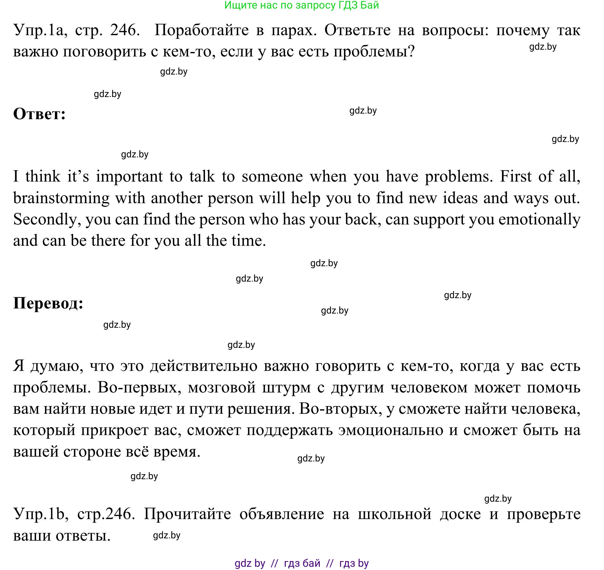 Английский язык (english), 9 класс Учебник (Student's book), авторы: Лапицкая Людмила Михайловна (Lapitskaya Ludmila), Демченко Наталья Валентиновна, Волков Андрей Валерьевич, Калишевич Алла Ивановна, Севрюкова Татьяна Юрьевна, Юхнель Наталья Валентиновна, издательство Вышэйшая школа, Минск, 2018, страница 246, номер 1, Решение 2