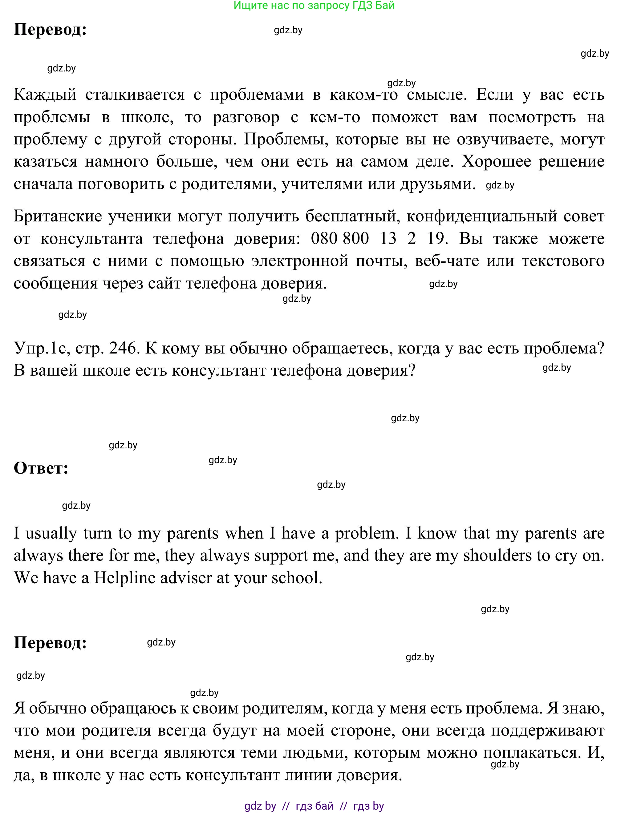 Английский язык (english), 9 класс Учебник (Student's book), авторы: Лапицкая Людмила Михайловна (Lapitskaya Ludmila), Демченко Наталья Валентиновна, Волков Андрей Валерьевич, Калишевич Алла Ивановна, Севрюкова Татьяна Юрьевна, Юхнель Наталья Валентиновна, издательство Вышэйшая школа, Минск, 2018, страница 246, номер 1, Решение 2 (продолжение 2)