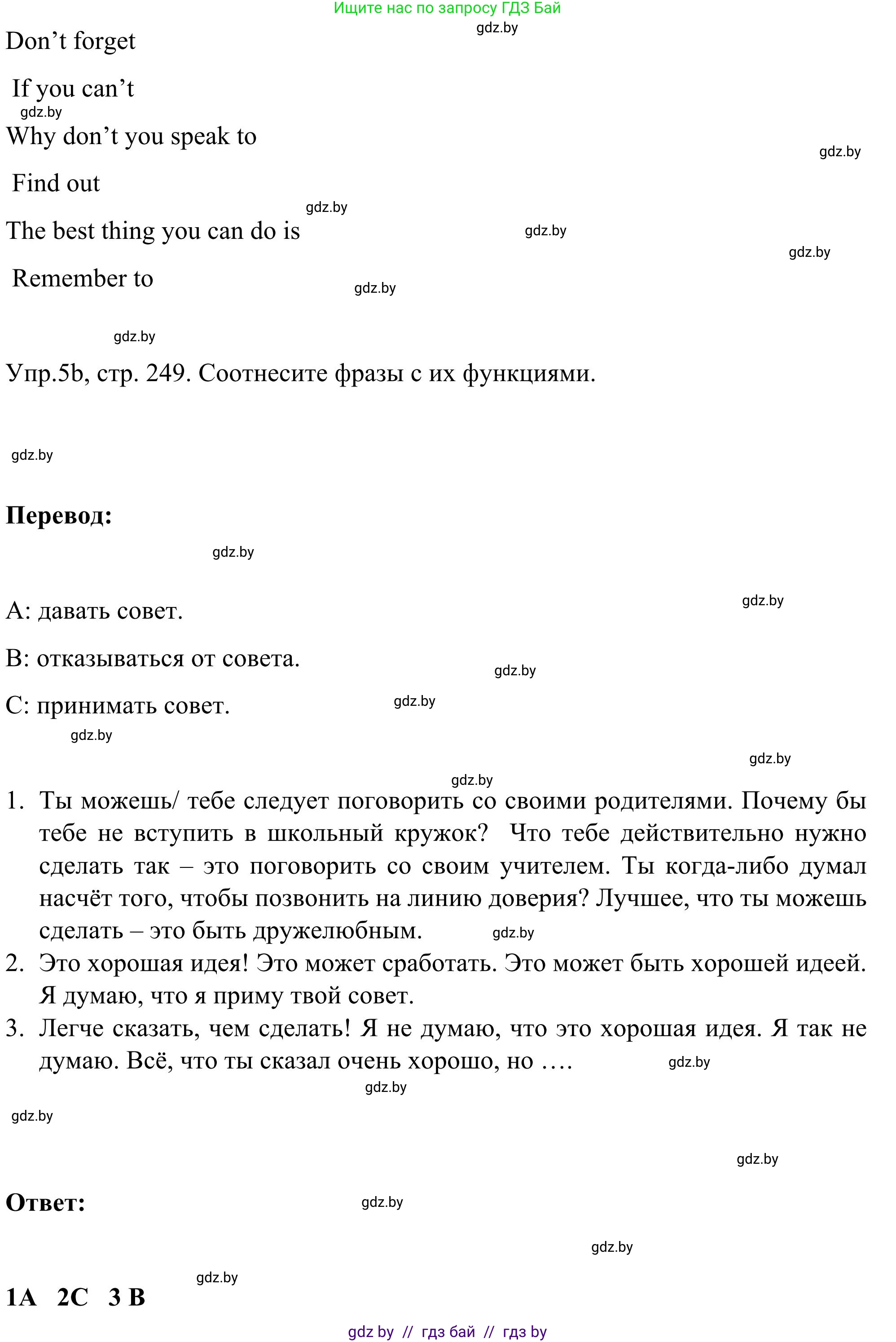 Английский язык (english), 9 класс Учебник (Student's book), авторы: Лапицкая Людмила Михайловна (Lapitskaya Ludmila), Демченко Наталья Валентиновна, Волков Андрей Валерьевич, Калишевич Алла Ивановна, Севрюкова Татьяна Юрьевна, Юхнель Наталья Валентиновна, издательство Вышэйшая школа, Минск, 2018, страница 249, номер 5, Решение 2 (продолжение 2)