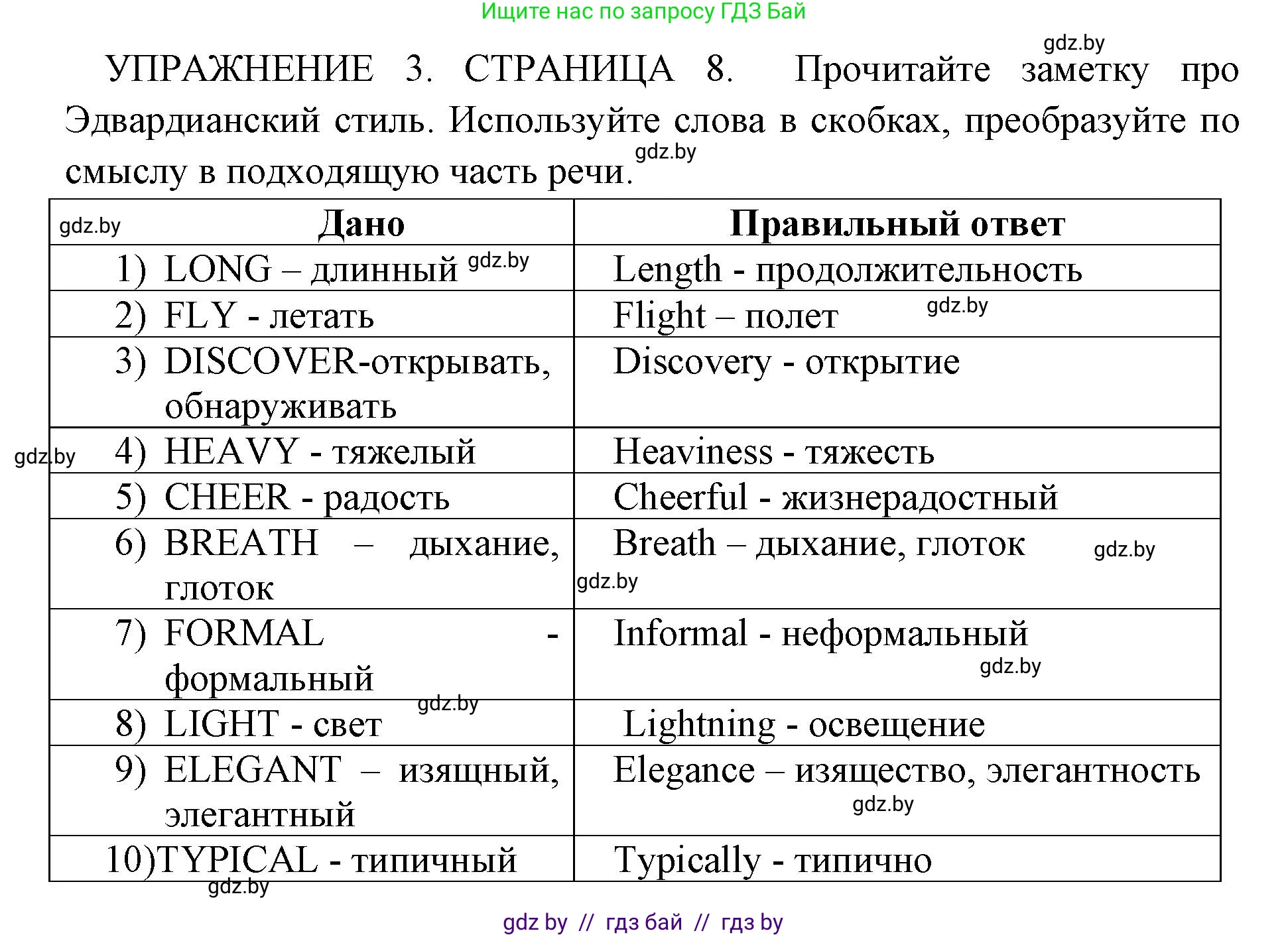 Английский язык (english), 10 класс рабочая тетрадь (activity book), авторы: Юхнель Наталья Валентиновна, Наумова Елена Георгиевна, Демченко Наталья Валентиновна, издательство Аверсэв, Минск, 2020, сиреневого цвета, Часть ( Part) 1, страница 8, номер 3, Решение 1