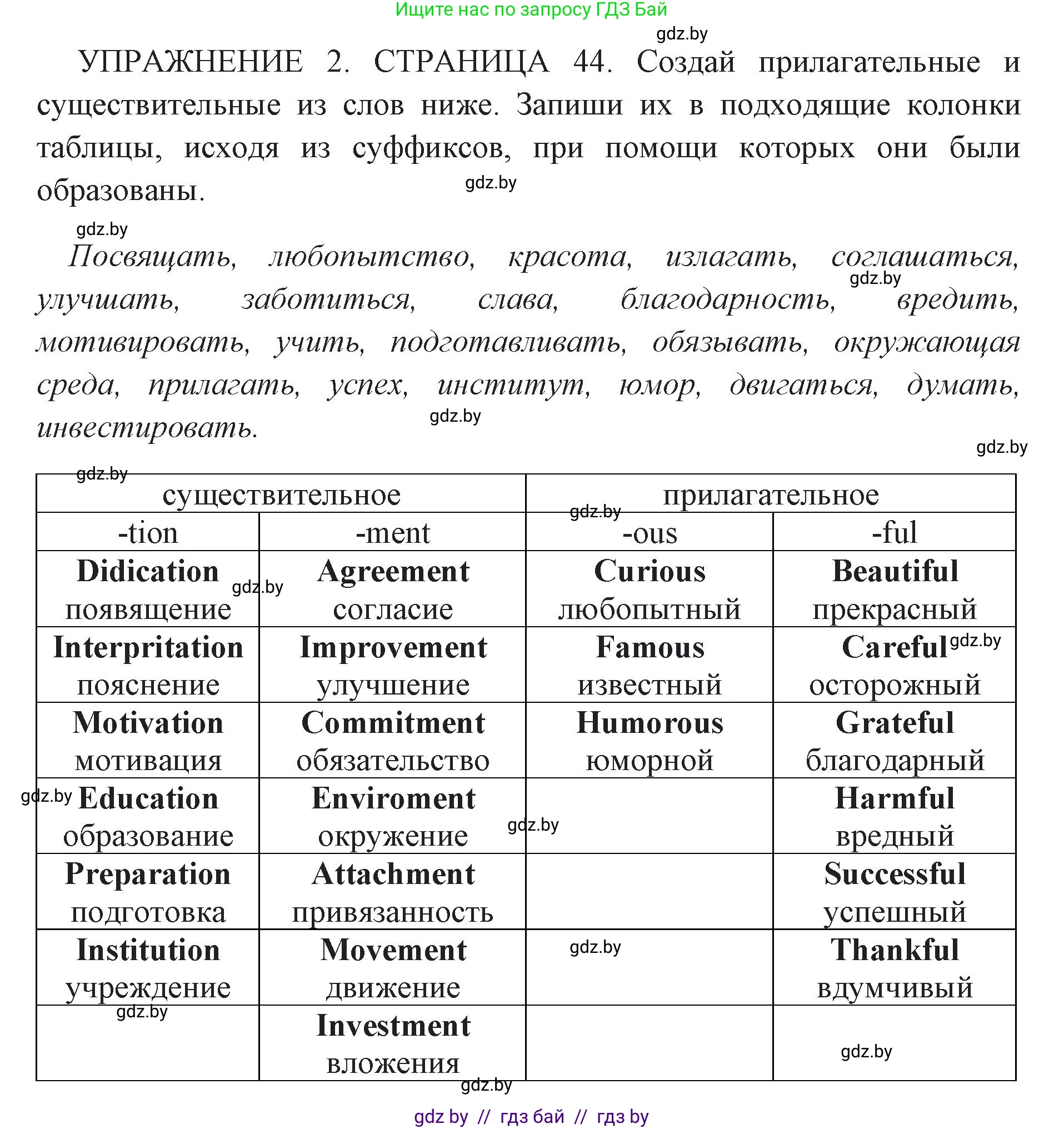 Английский язык (english), 10 класс рабочая тетрадь (activity book), авторы: Юхнель Наталья Валентиновна, Наумова Елена Георгиевна, Демченко Наталья Валентиновна, издательство Аверсэв, Минск, 2020, сиреневого цвета, Часть ( Part) 1, страница 44, номер 2, Решение 1