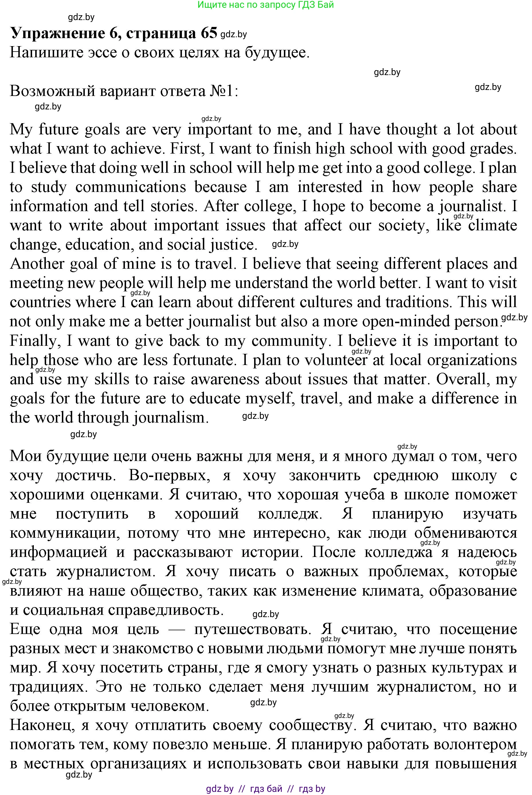 Английский язык (english), 10 класс Учебник (Student's book), авторы: Юхнель Наталья Валентиновна, Наумова Елена Георгиевна, Демченко Наталья Валентиновна, издательство Вышэйшая школа, Минск, 2019, страница 65, номер 6, Решение 2