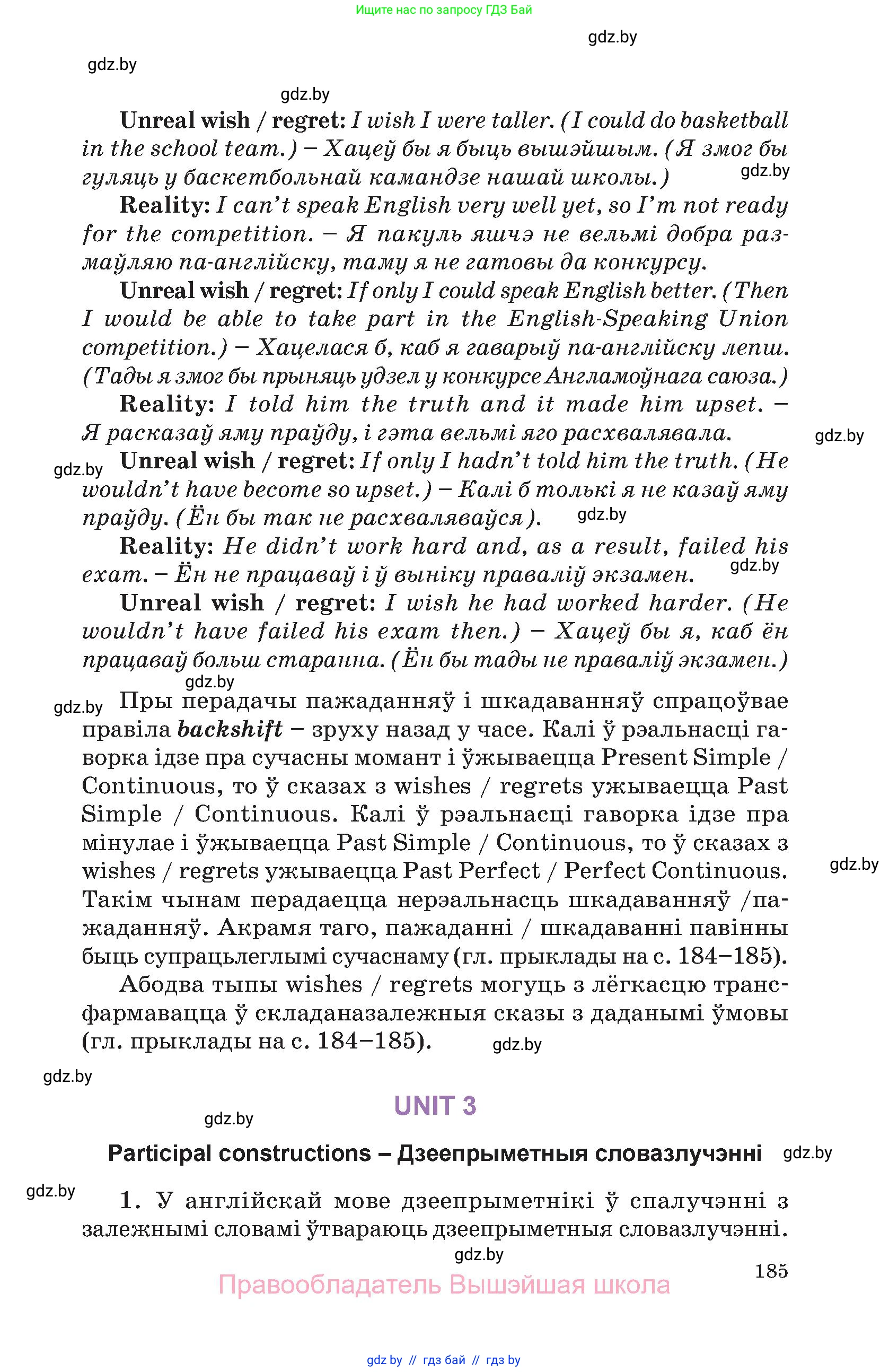 Английский язык (english), 11 класс Учебник (Student's book), авторы: Демченко Наталья Валентиновна, Бушуева Эдите Владиславовна, Севрюкова Татьяна Юрьевна, Лапицкая Людмила Михайловна (Lapitskaya Ludmila), Романчук Вероника Романовна, издательство Вышэйшая школа, Минск, 2022, розового цвета, страница 185