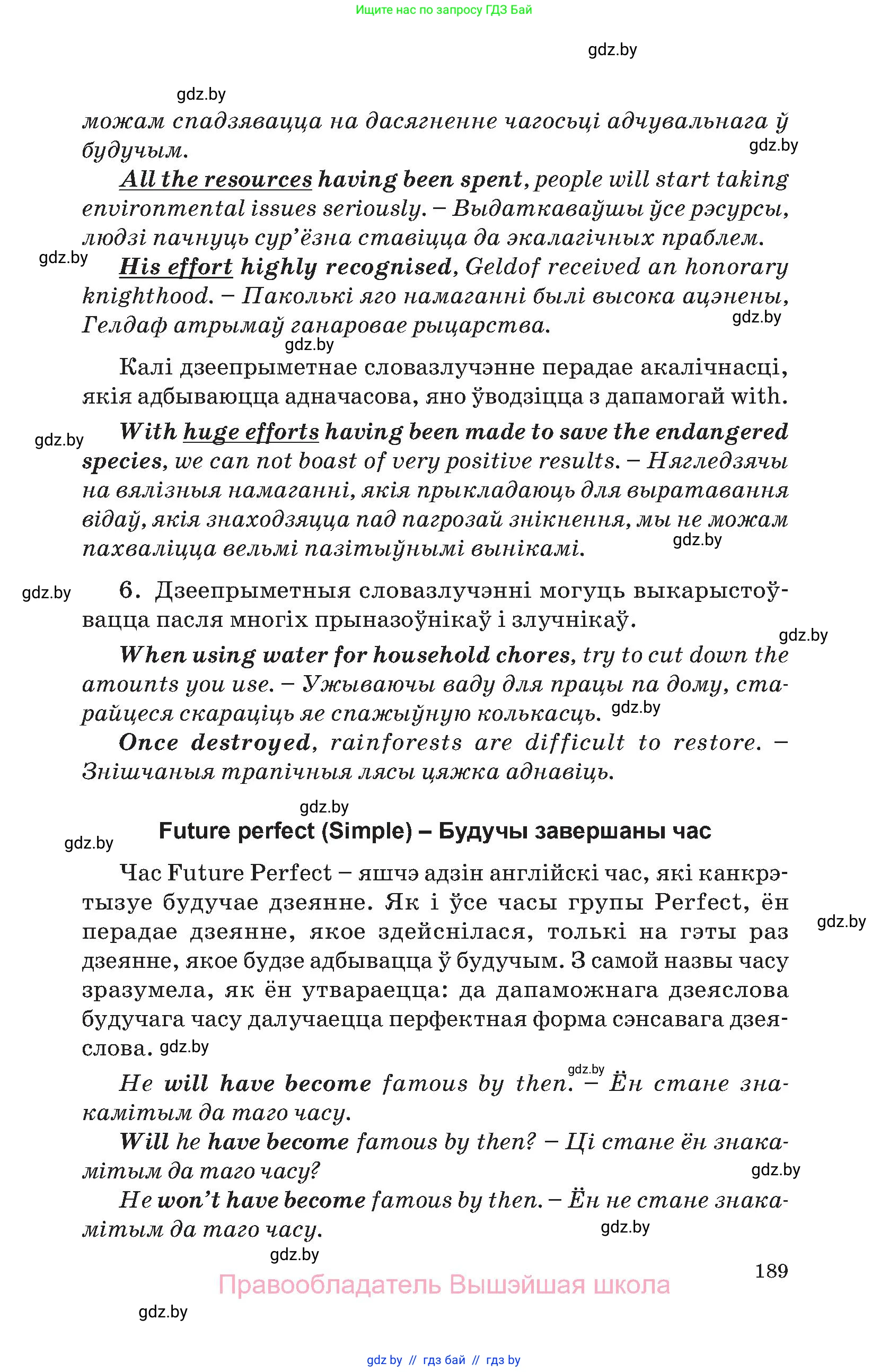 Английский язык (english), 11 класс Учебник (Student's book), авторы: Демченко Наталья Валентиновна, Бушуева Эдите Владиславовна, Севрюкова Татьяна Юрьевна, Лапицкая Людмила Михайловна (Lapitskaya Ludmila), Романчук Вероника Романовна, издательство Вышэйшая школа, Минск, 2022, розового цвета, страница 189