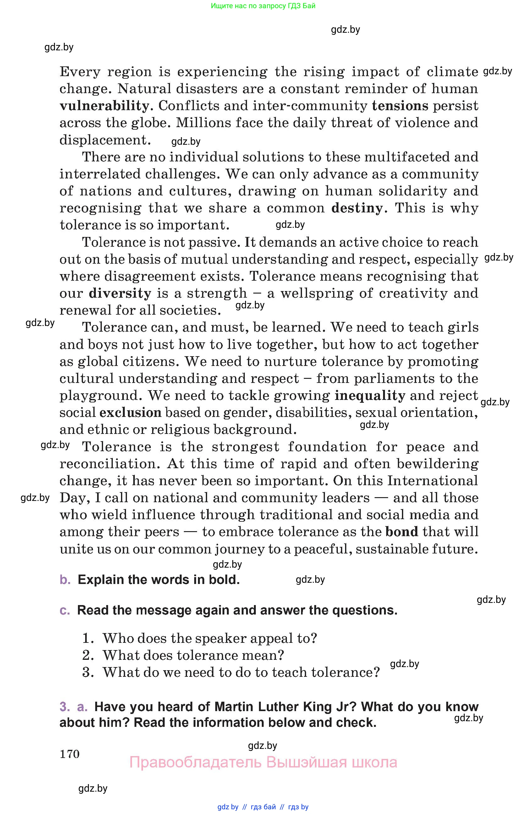 Английский язык (english), 11 класс Учебник (Student's book), авторы: Демченко Наталья Валентиновна, Бушуева Эдите Владиславовна, Севрюкова Татьяна Юрьевна, Лапицкая Людмила Михайловна (Lapitskaya Ludmila), Романчук Вероника Романовна, издательство Вышэйшая школа, Минск, 2022, розового цвета, Часть ( Part) 2, страница 170