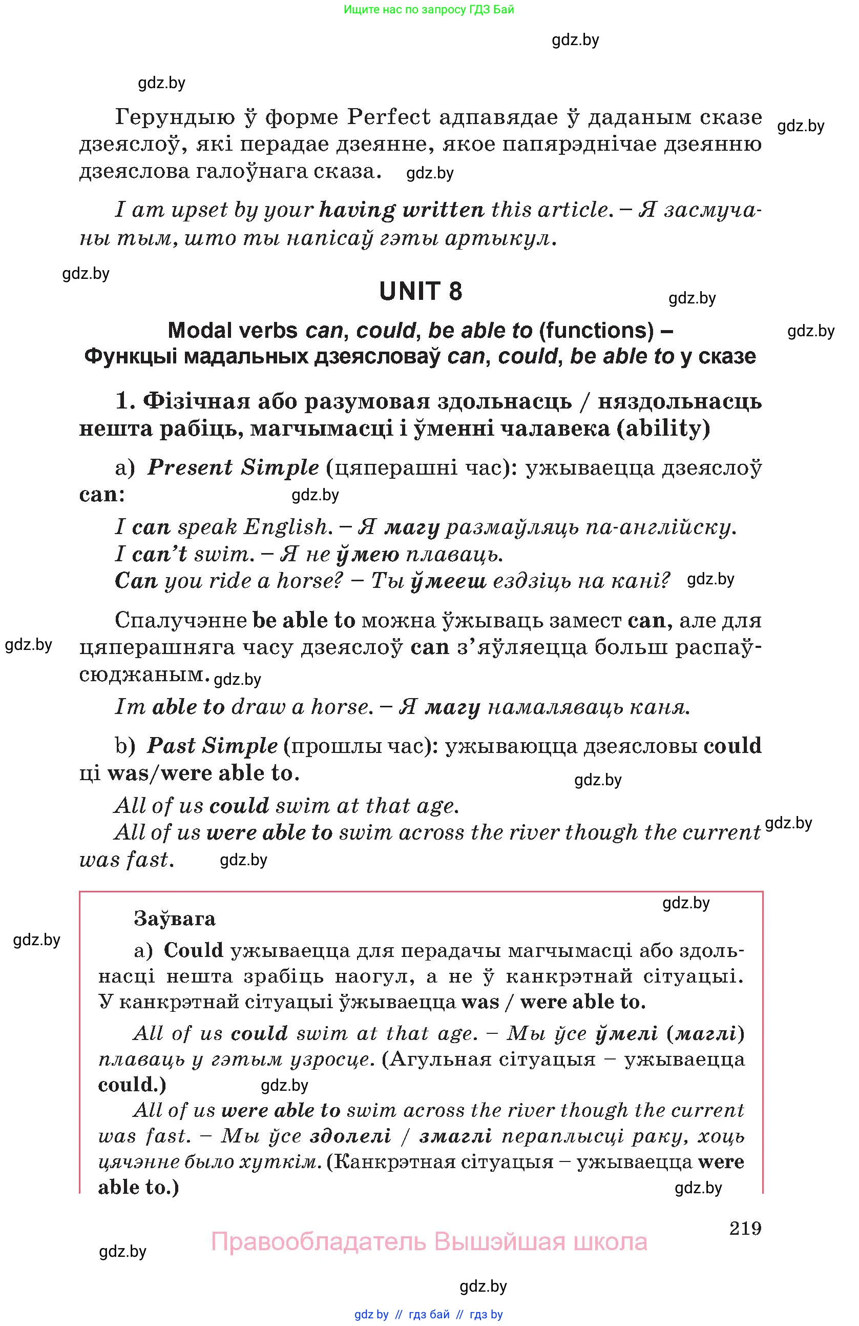 Английский язык (english), 11 класс Учебник (Student's book), авторы: Демченко Наталья Валентиновна, Бушуева Эдите Владиславовна, Севрюкова Татьяна Юрьевна, Лапицкая Людмила Михайловна (Lapitskaya Ludmila), Романчук Вероника Романовна, издательство Вышэйшая школа, Минск, 2022, розового цвета, страница 219