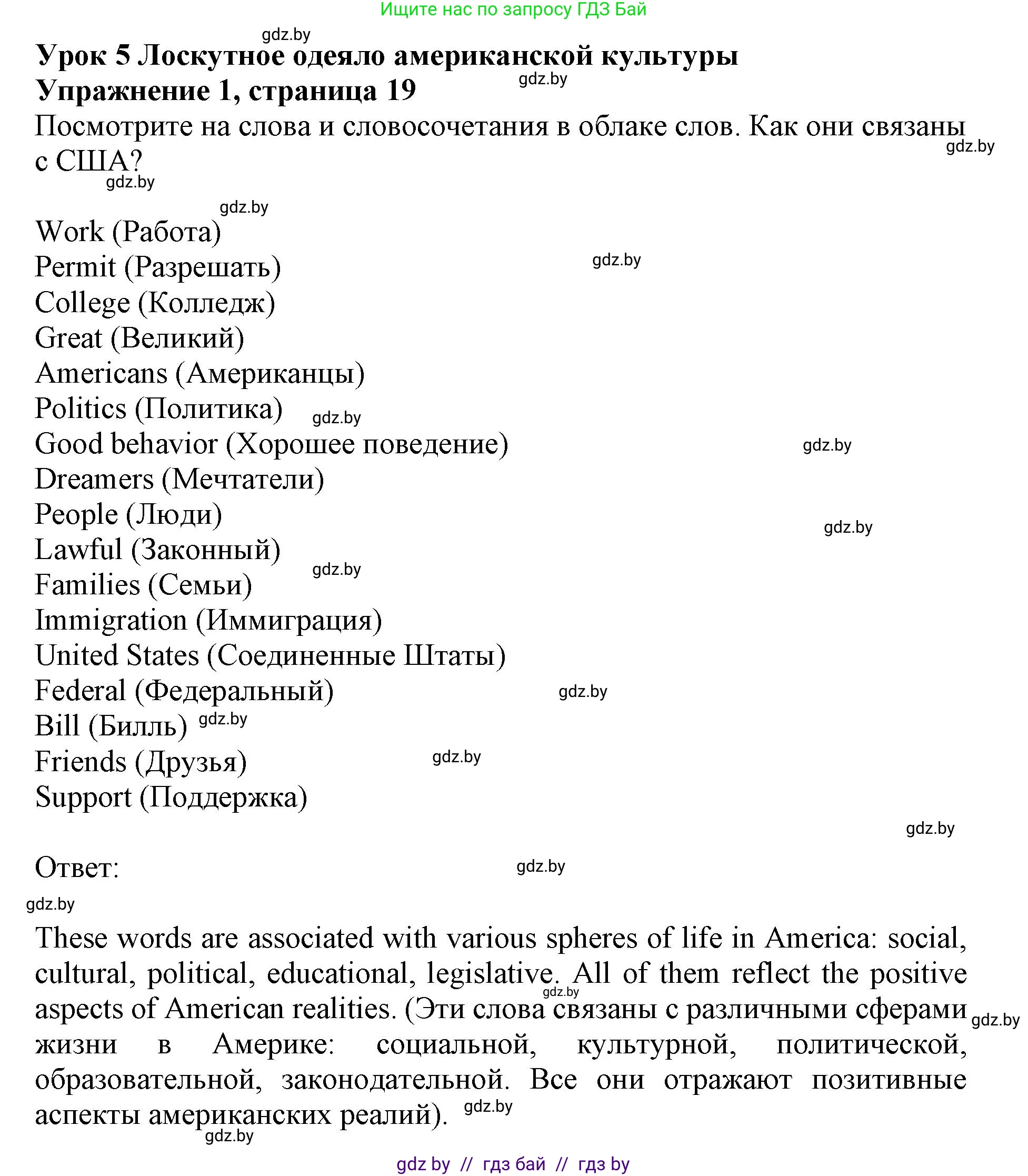 Английский язык (english), 11 класс Учебник (Student's book), авторы: Демченко Наталья Валентиновна, Бушуева Эдите Владиславовна, Севрюкова Татьяна Юрьевна, Лапицкая Людмила Михайловна (Lapitskaya Ludmila), Романчук Вероника Романовна, издательство Вышэйшая школа, Минск, 2022, розового цвета, Часть ( Part) 2, страница 19, номер 1, Решение 1