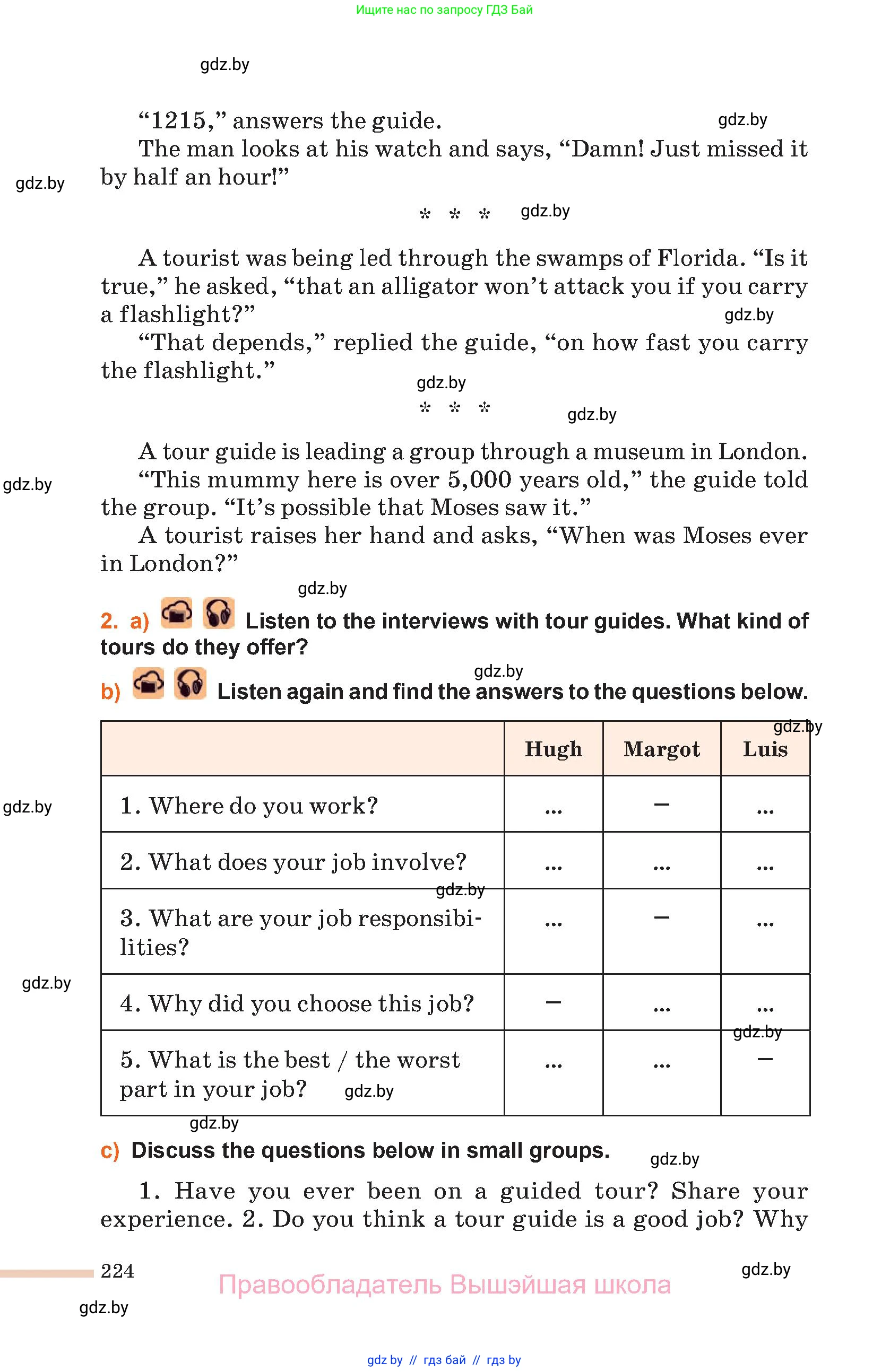 Английский язык (english), 11 класс Учебник (Student's book), авторы: Юхнель Наталья Валентиновна, Демченко Наталья Валентиновна, Романчук Вероника Романовна, Малиновская Елена Александровна, Севрюкова Татьяна Юрьевна, Бушуева Эдите Владиславовна, Наумова Елена Георгиевна, Яковчиц Т Н, издательство Вышэйшая школа, Минск, 2021, бирюзового цвета, страница 224