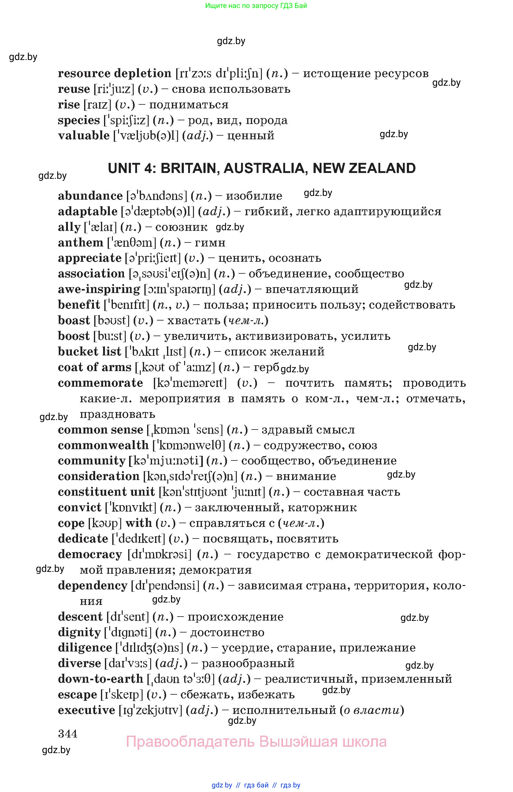 Английский язык (english), 11 класс Учебник (Student's book), авторы: Юхнель Наталья Валентиновна, Демченко Наталья Валентиновна, Романчук Вероника Романовна, Малиновская Елена Александровна, Севрюкова Татьяна Юрьевна, Бушуева Эдите Владиславовна, Наумова Елена Георгиевна, Яковчиц Т Н, издательство Вышэйшая школа, Минск, 2021, бирюзового цвета, страница 344