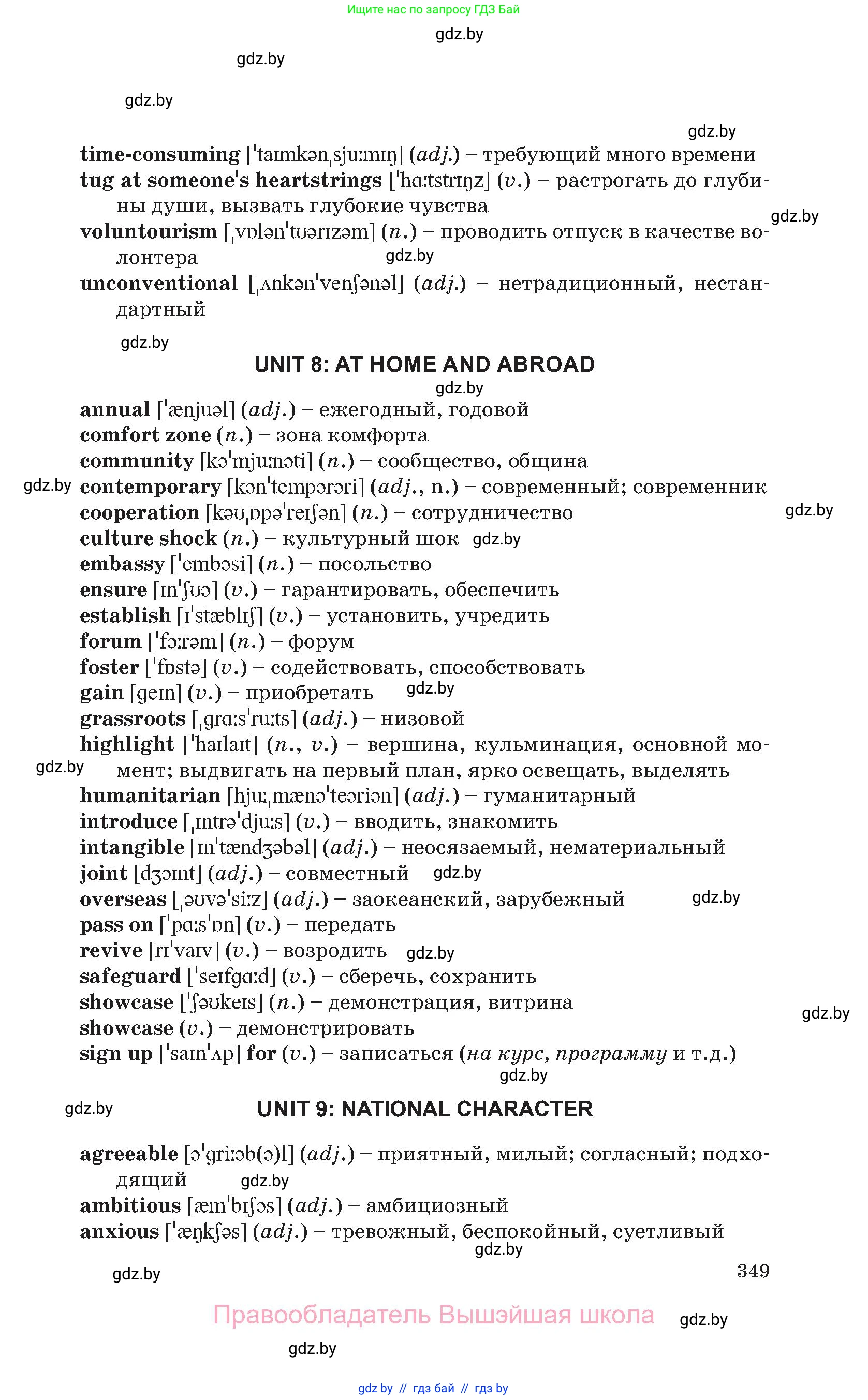 Английский язык (english), 11 класс Учебник (Student's book), авторы: Юхнель Наталья Валентиновна, Демченко Наталья Валентиновна, Романчук Вероника Романовна, Малиновская Елена Александровна, Севрюкова Татьяна Юрьевна, Бушуева Эдите Владиславовна, Наумова Елена Георгиевна, Яковчиц Т Н, издательство Вышэйшая школа, Минск, 2021, бирюзового цвета, страница 349