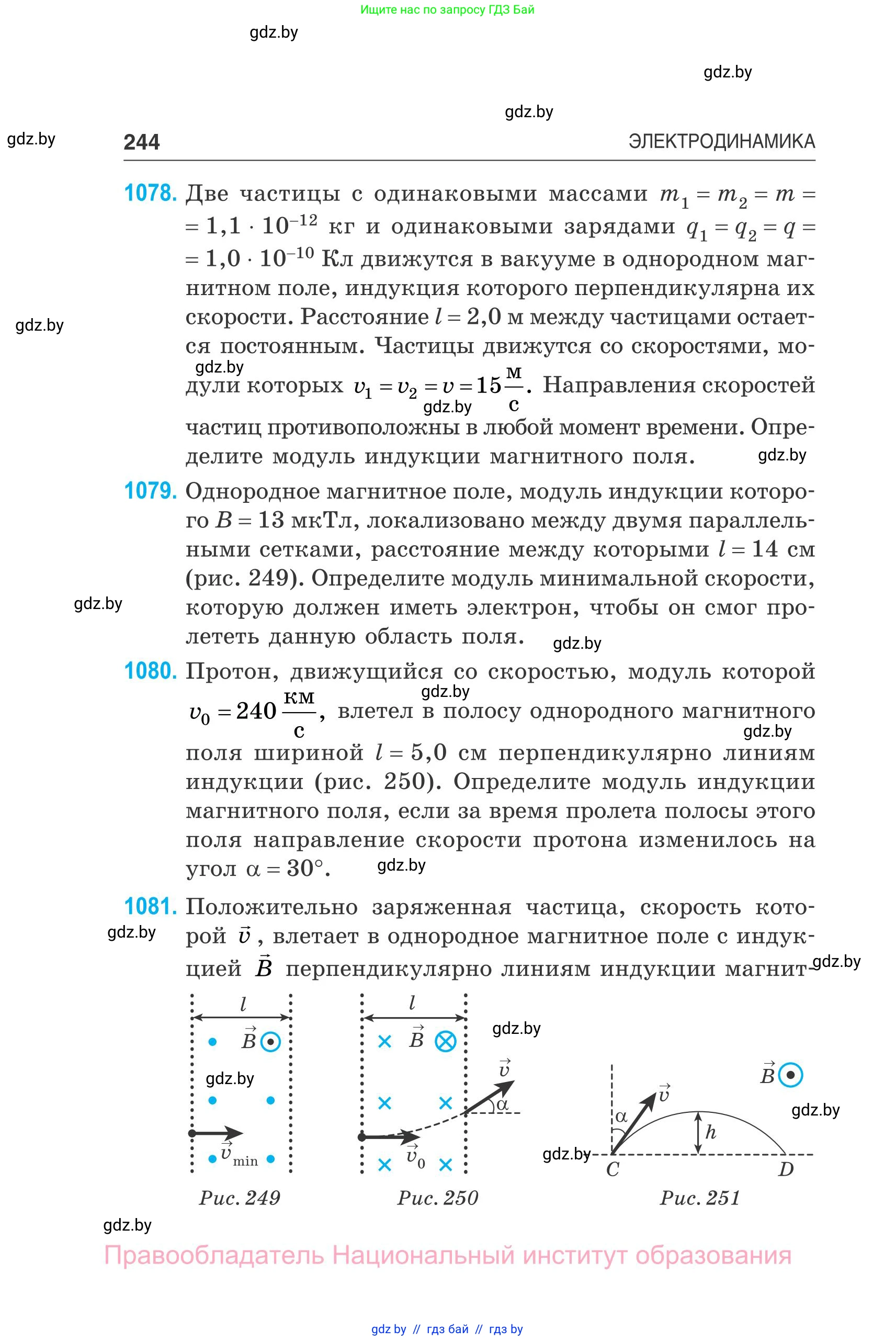 Физика, 10 класс Сборник задач, авторы: Дорофейчик Владимир Владимирович, Белая Ольга Николаевна, издательство Национальный институт образования, Минск, 2022, страница 244