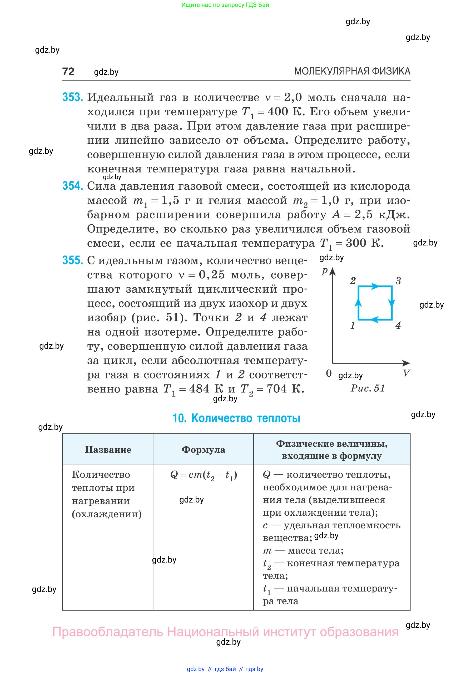 Физика, 10 класс Сборник задач, авторы: Дорофейчик Владимир Владимирович, Белая Ольга Николаевна, издательство Национальный институт образования, Минск, 2022, страница 72