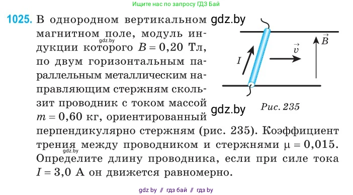 Физика, 10 класс Сборник задач, авторы: Дорофейчик Владимир Владимирович, Белая Ольга Николаевна, издательство Национальный институт образования, Минск, 2022, страница 229, номер 1025, Условие