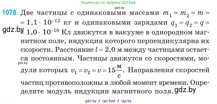 Физика, 10 класс Сборник задач, авторы: Дорофейчик Владимир Владимирович, Белая Ольга Николаевна, издательство Национальный институт образования, Минск, 2022, страница 244, номер 1078, Условие
