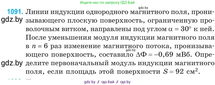 Физика, 10 класс Сборник задач, авторы: Дорофейчик Владимир Владимирович, Белая Ольга Николаевна, издательство Национальный институт образования, Минск, 2022, страница 248, номер 1091, Условие