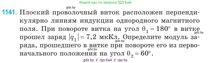 Физика, 10 класс Сборник задач, авторы: Дорофейчик Владимир Владимирович, Белая Ольга Николаевна, издательство Национальный институт образования, Минск, 2022, страница 260, номер 1141, Условие