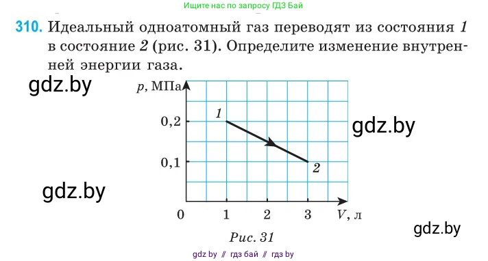 Физика, 10 класс Сборник задач, авторы: Дорофейчик Владимир Владимирович, Белая Ольга Николаевна, издательство Национальный институт образования, Минск, 2022, страница 62, номер 310, Условие