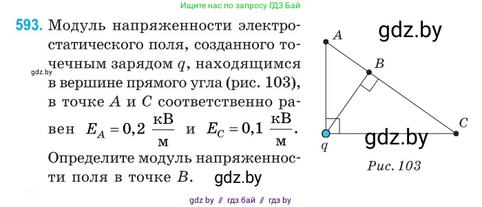 Физика, 10 класс Сборник задач, авторы: Дорофейчик Владимир Владимирович, Белая Ольга Николаевна, издательство Национальный институт образования, Минск, 2022, страница 128, номер 593, Условие
