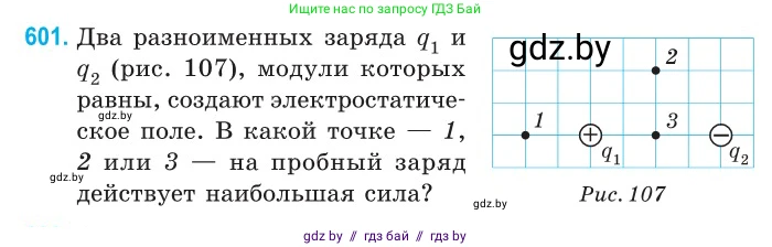 Физика, 10 класс Сборник задач, авторы: Дорофейчик Владимир Владимирович, Белая Ольга Николаевна, издательство Национальный институт образования, Минск, 2022, страница 130, номер 601, Условие