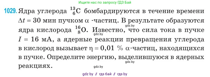 Физика, 11 класс Сборник задач, авторы: Дорофейчик Владимир Владимирович, Силенков Михаил Анатольевич, издательство Национальный институт образования, Минск, 2023, страница 285, номер 1029, Условие