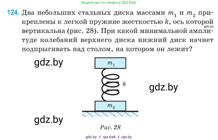 Физика, 11 класс Сборник задач, авторы: Дорофейчик Владимир Владимирович, Силенков Михаил Анатольевич, издательство Национальный институт образования, Минск, 2023, страница 40, номер 124, Условие