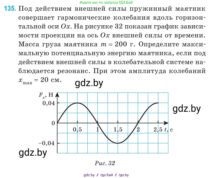 Физика, 11 класс Сборник задач, авторы: Дорофейчик Владимир Владимирович, Силенков Михаил Анатольевич, издательство Национальный институт образования, Минск, 2023, страница 43, номер 135, Условие