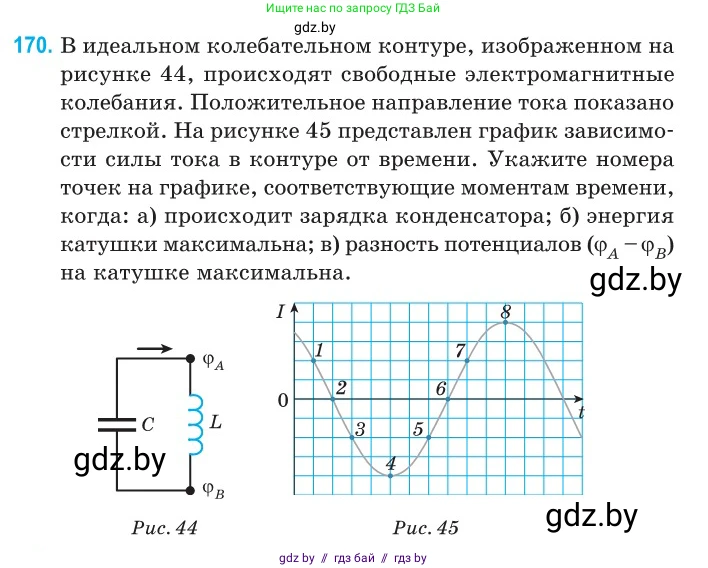 Физика, 11 класс Сборник задач, авторы: Дорофейчик Владимир Владимирович, Силенков Михаил Анатольевич, издательство Национальный институт образования, Минск, 2023, страница 55, номер 170, Условие